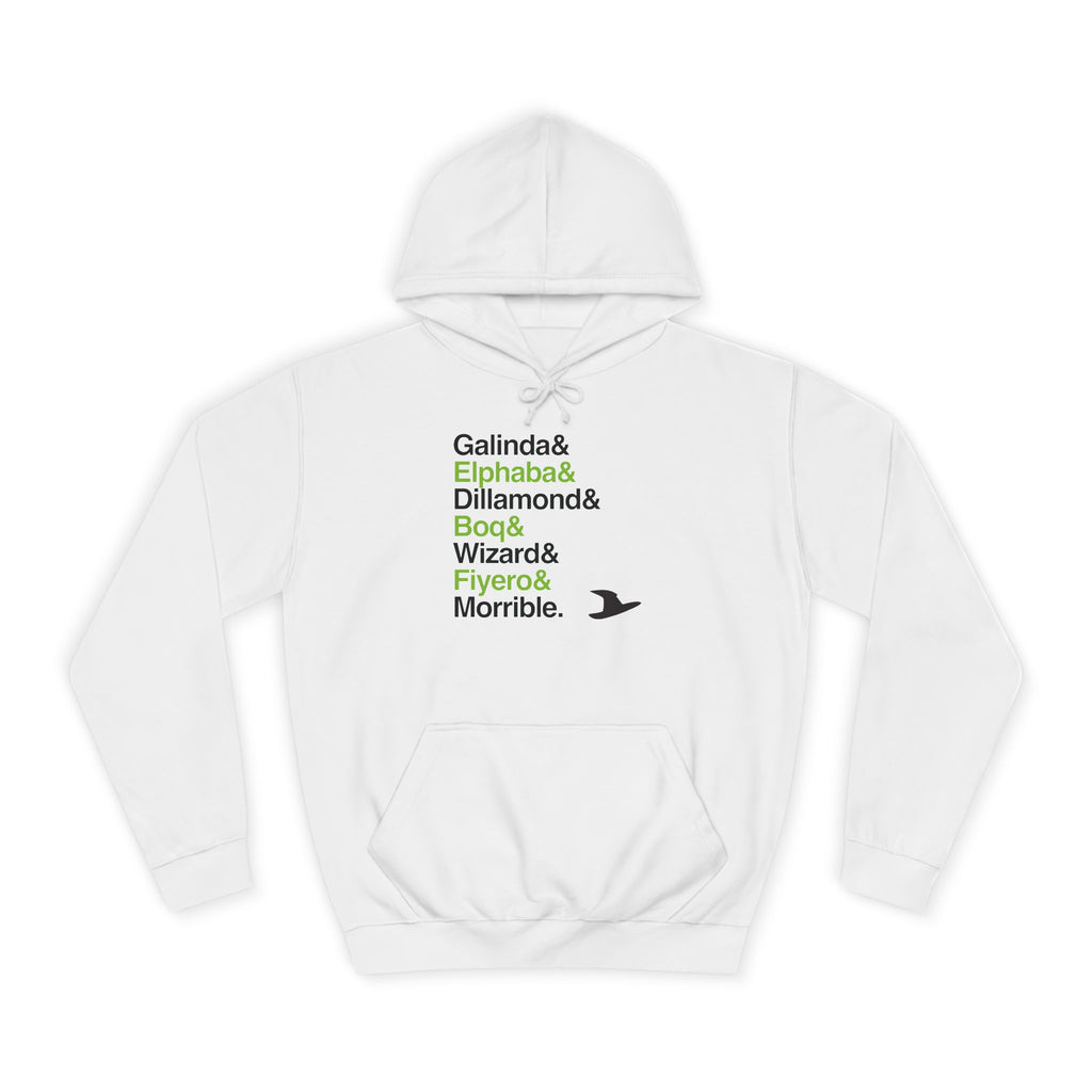 Wicked Broadway Hoodie - Elphaba, Glinda Names List Apparel | Defying Gravity Musical Gift (Unisex)