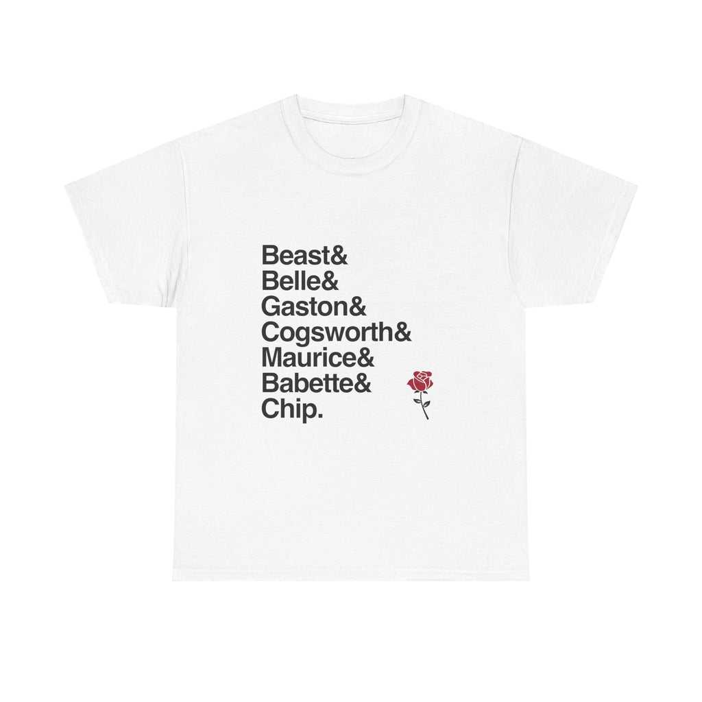 Beauty and the Beast T-Shirt - Belle, Beast, Lumière, Cogsworth Names List Tee | Disney Broadway Musical Gift