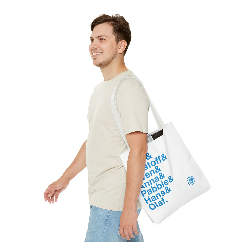 Frozen Tote Bag - Elsa, Anna, Olaf Names List Bag | Let It Go Broadway Musical Gift, Disney Fan, Durable Canvas