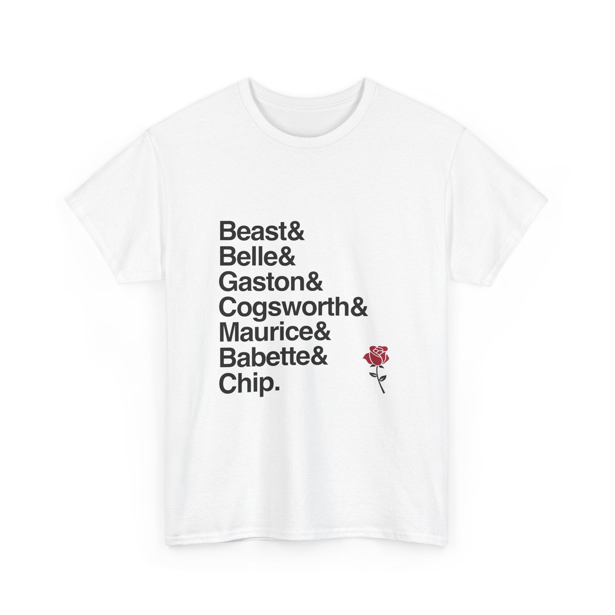 Beauty and the Beast T-Shirt - Belle, Beast, Lumière, Cogsworth Names List Tee | Disney Broadway Musical Gift