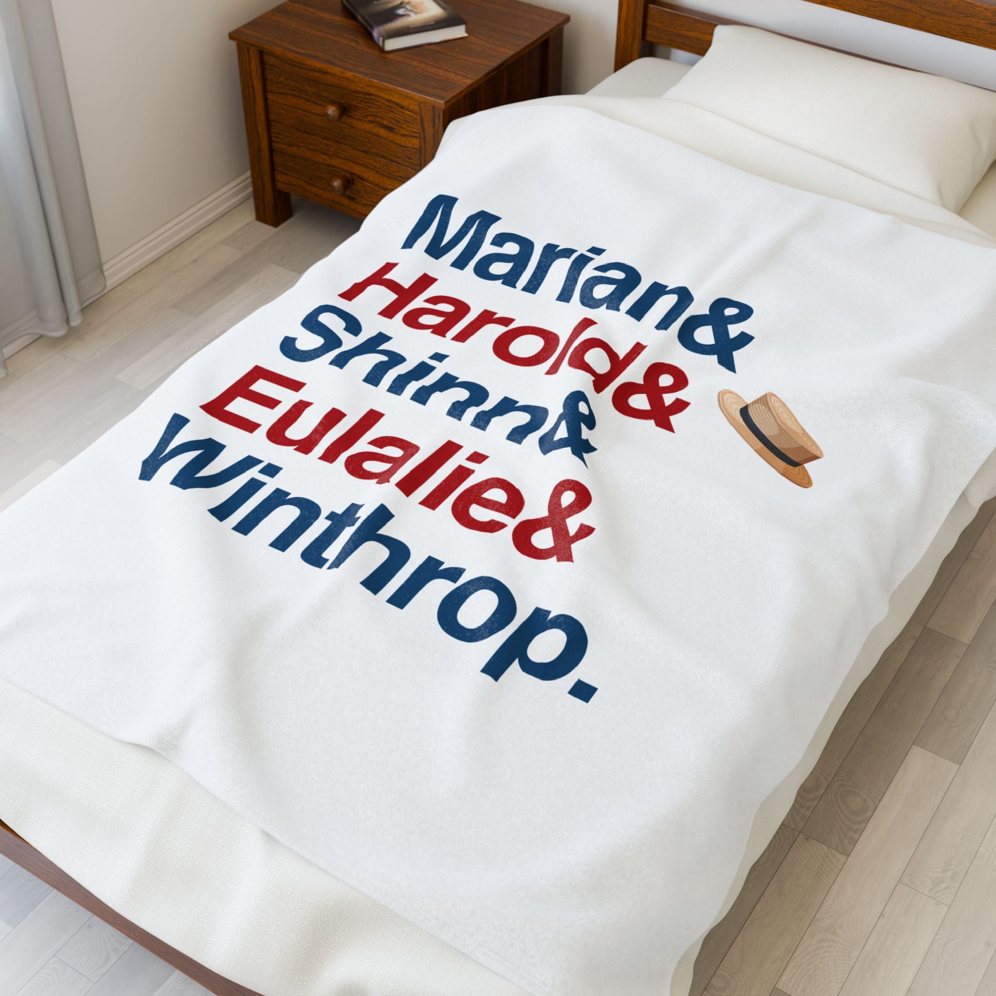 Into the Woods Blanket - Sondheim Musical Names List Throw | Cozy Fairy Tale Gift, Witch, Baker Home Decor