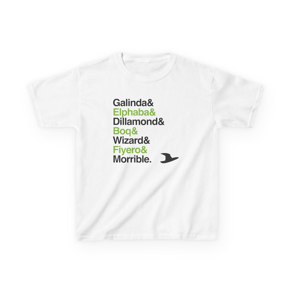 KIDS Wicked T-Shirt - Elphaba, Glinda, Defying Gravity Names List Tee | Broadway Musical Gift, Popular Witch Fan Apparel