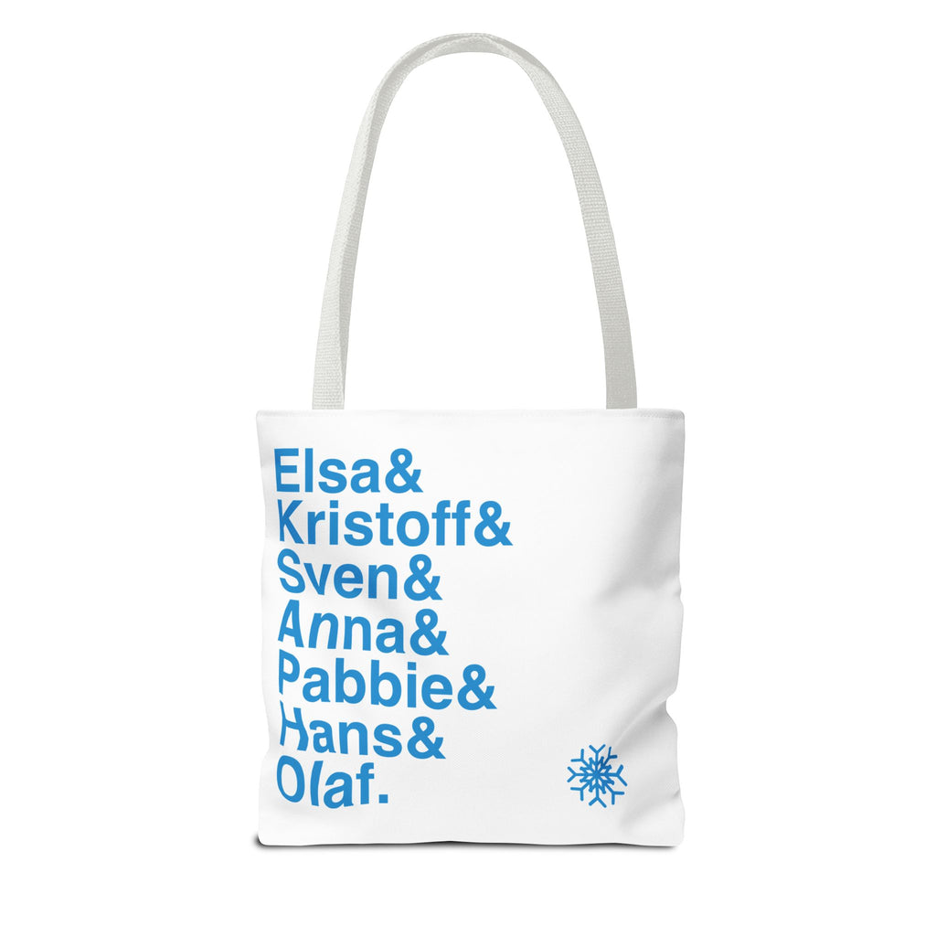 Frozen Tote Bag - Elsa, Anna, Olaf Names List Bag | Let It Go Broadway Musical Gift, Disney Fan, Durable Canvas