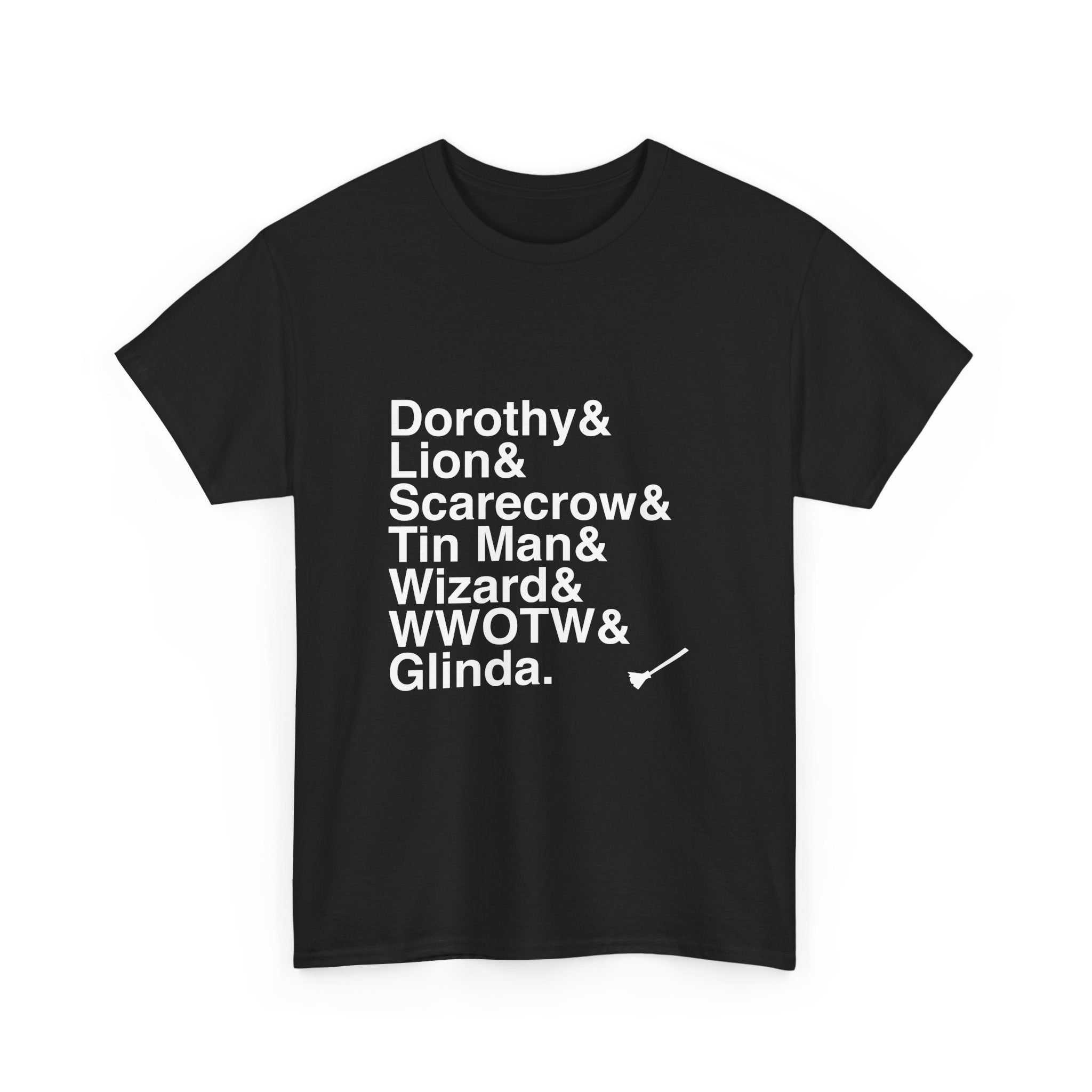 The Wizard of Oz T-Shirt - Dorothy, Toto, Over The Rainbow Names List Tee | Yellow Brick Road Broadway Musical Gift