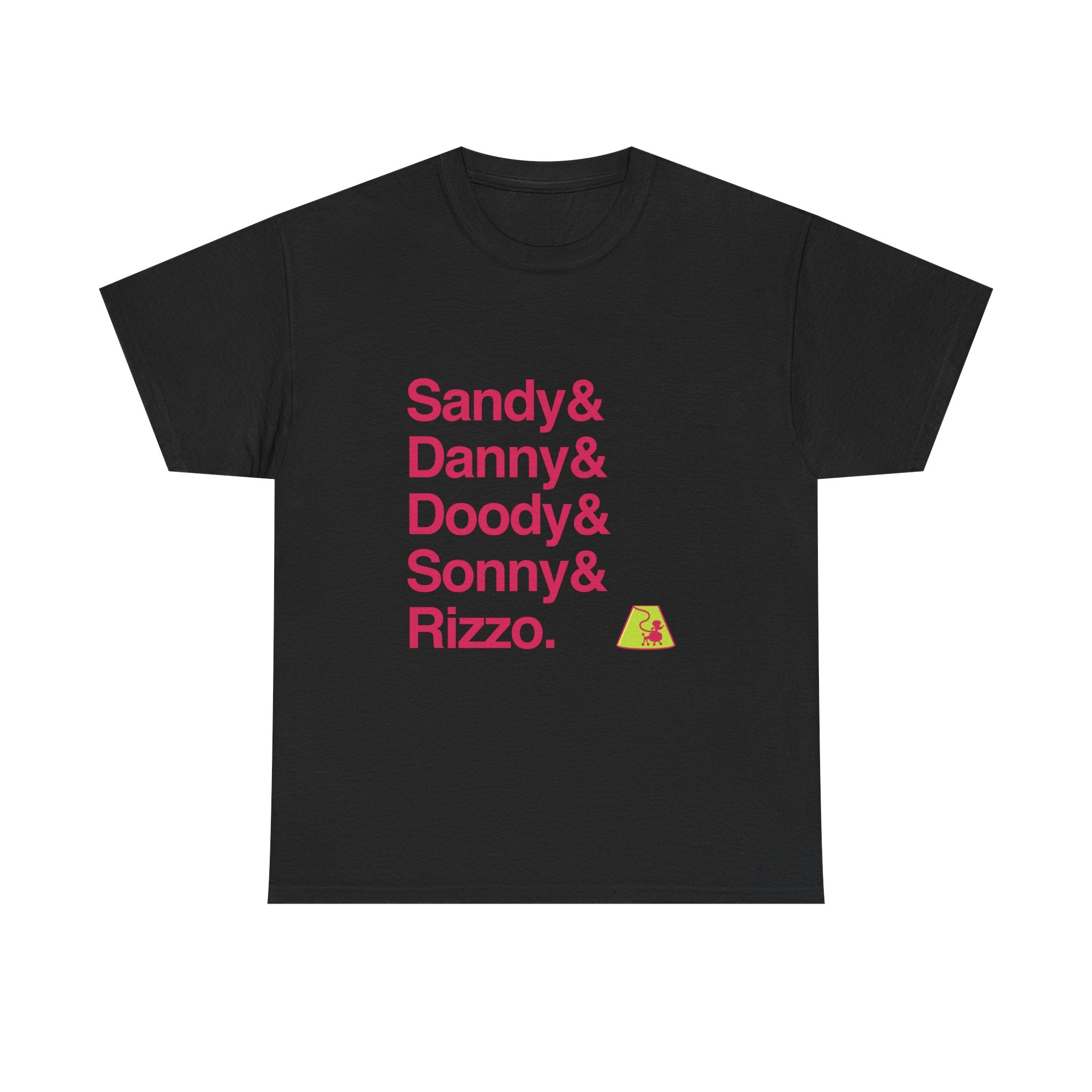 Grease T-Shirt - Danny Zuko, Sandy Names List Tee | Summer Nights Broadway Musical Gift, 50s Nostalgia Fan