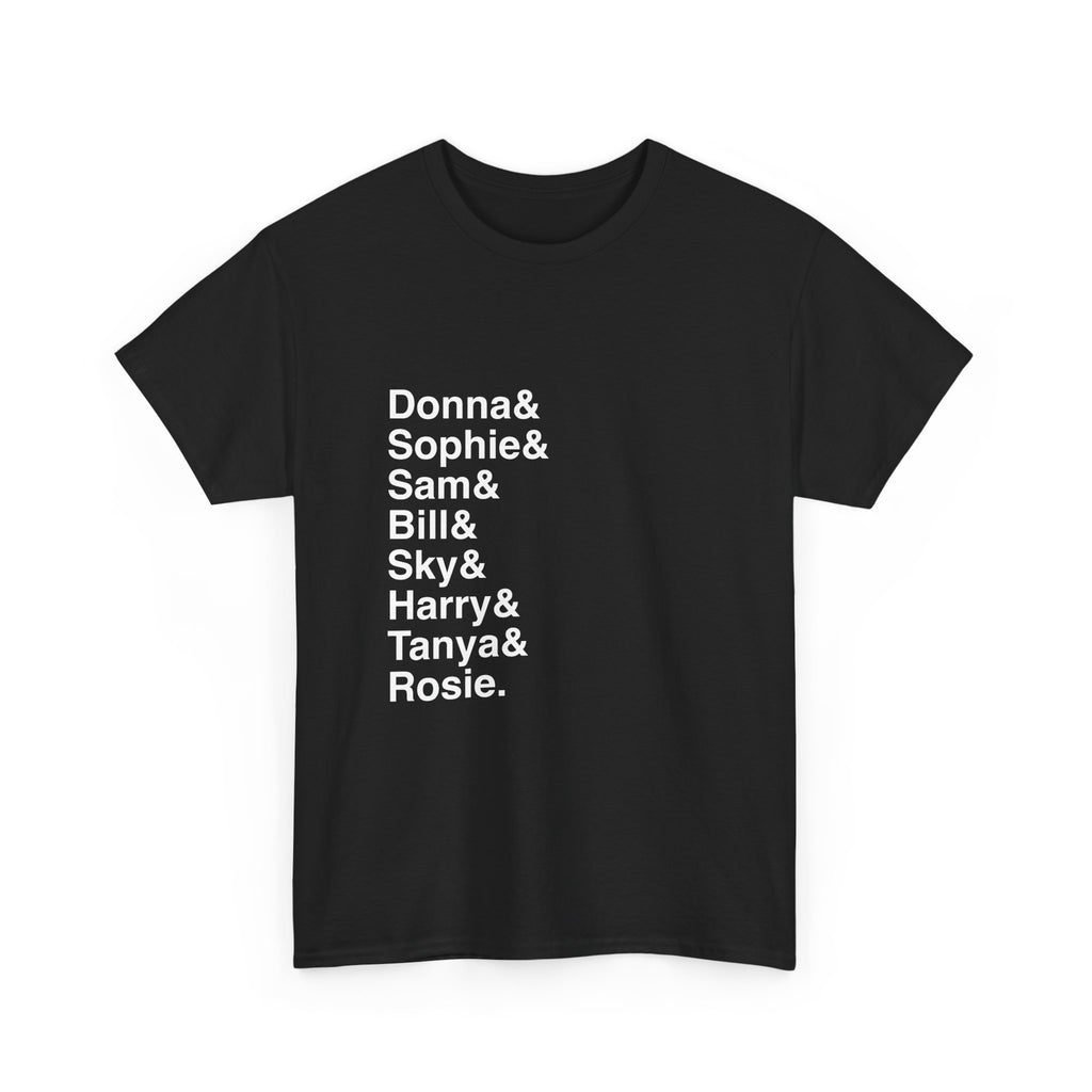 Mamma Mia T-Shirt - Donna, Sophie, Dads Names List Tee | Dancing Queen, ABBA Broadway Musical Gift, Jukebox Fan