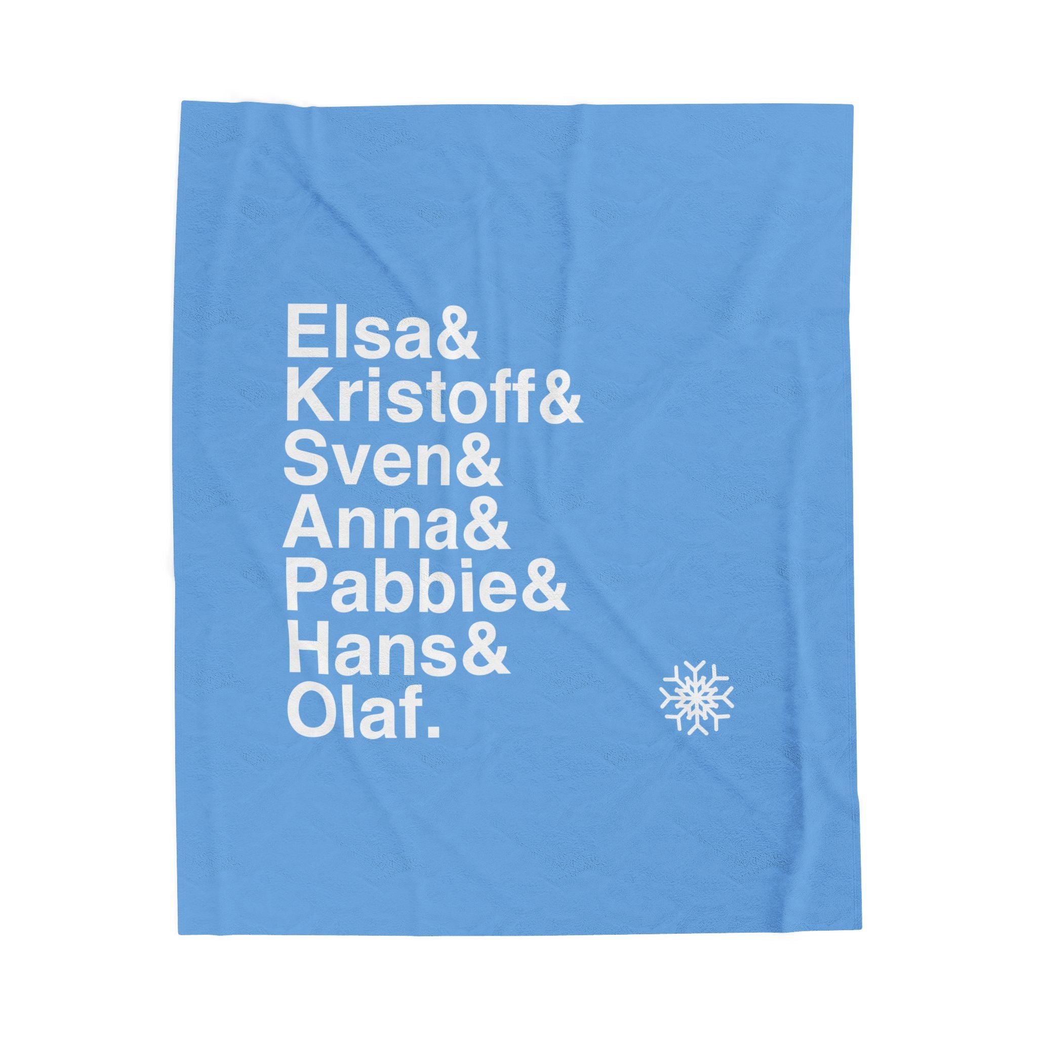 Frozen Blanket - Elsa, Anna, Olaf Names List Throw | Cozy Disney Broadway Musical Gift, Home Decor, Let It Go