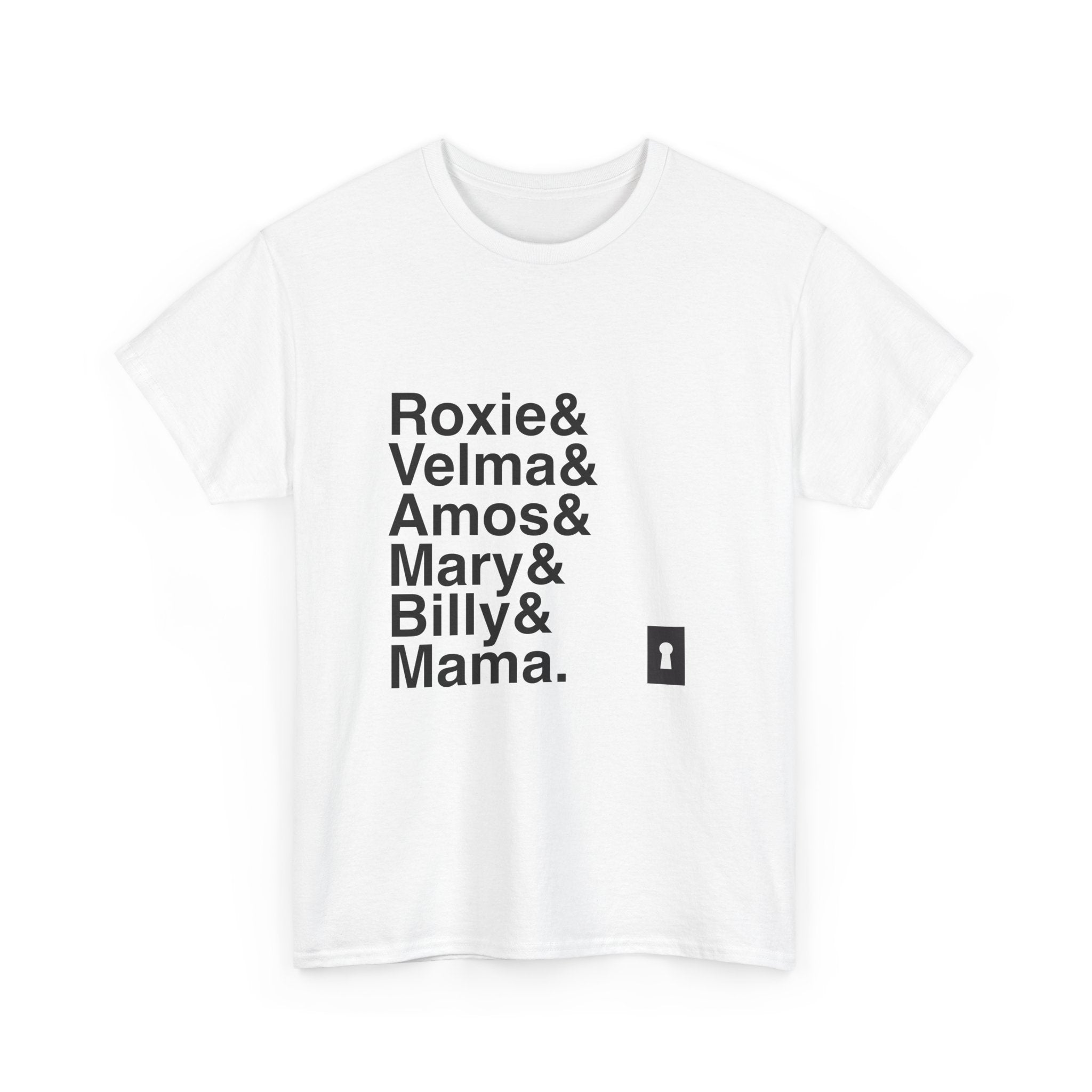 Chicago T-Shirt - Roxie Hart, Velma Kelly, Billy Flynn Names List Tee | All That Jazz, Broadway Musical Gift