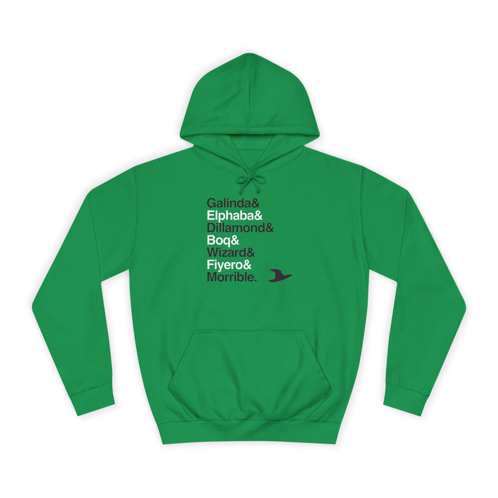 Wicked Broadway Hoodie & T-Shirt - Elphaba, Glinda Names List Apparel | Defying Gravity Musical Gift (Unisex)