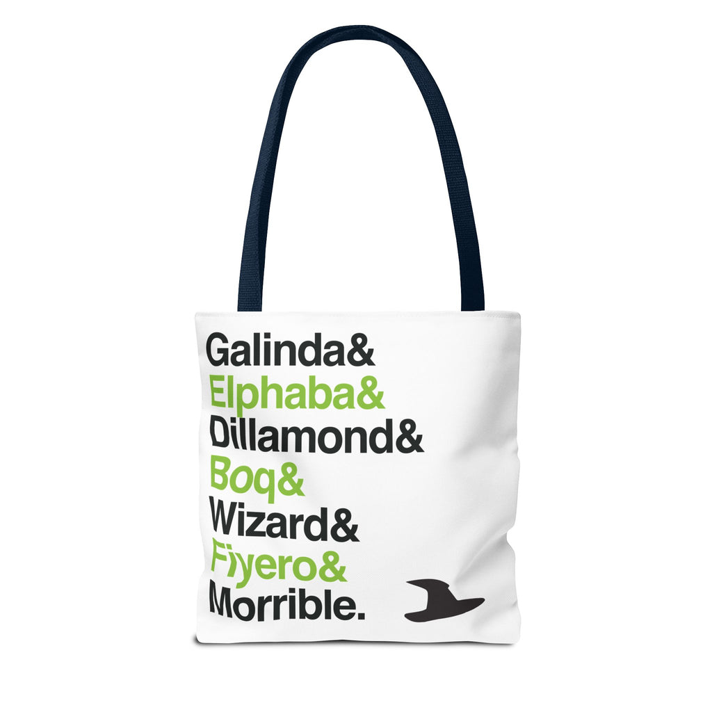 Wicked Tote Bag - Elphaba, Glinda Names List Bag | Defying Gravity Broadway Musical Gift, Durable Canvas