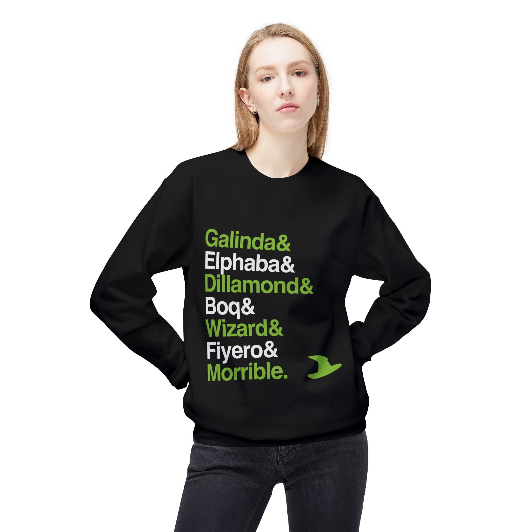 Wicked Broadway Hoodie - Elphaba, Glinda Names List Apparel | Defying Gravity Musical Gift (Unisex)
