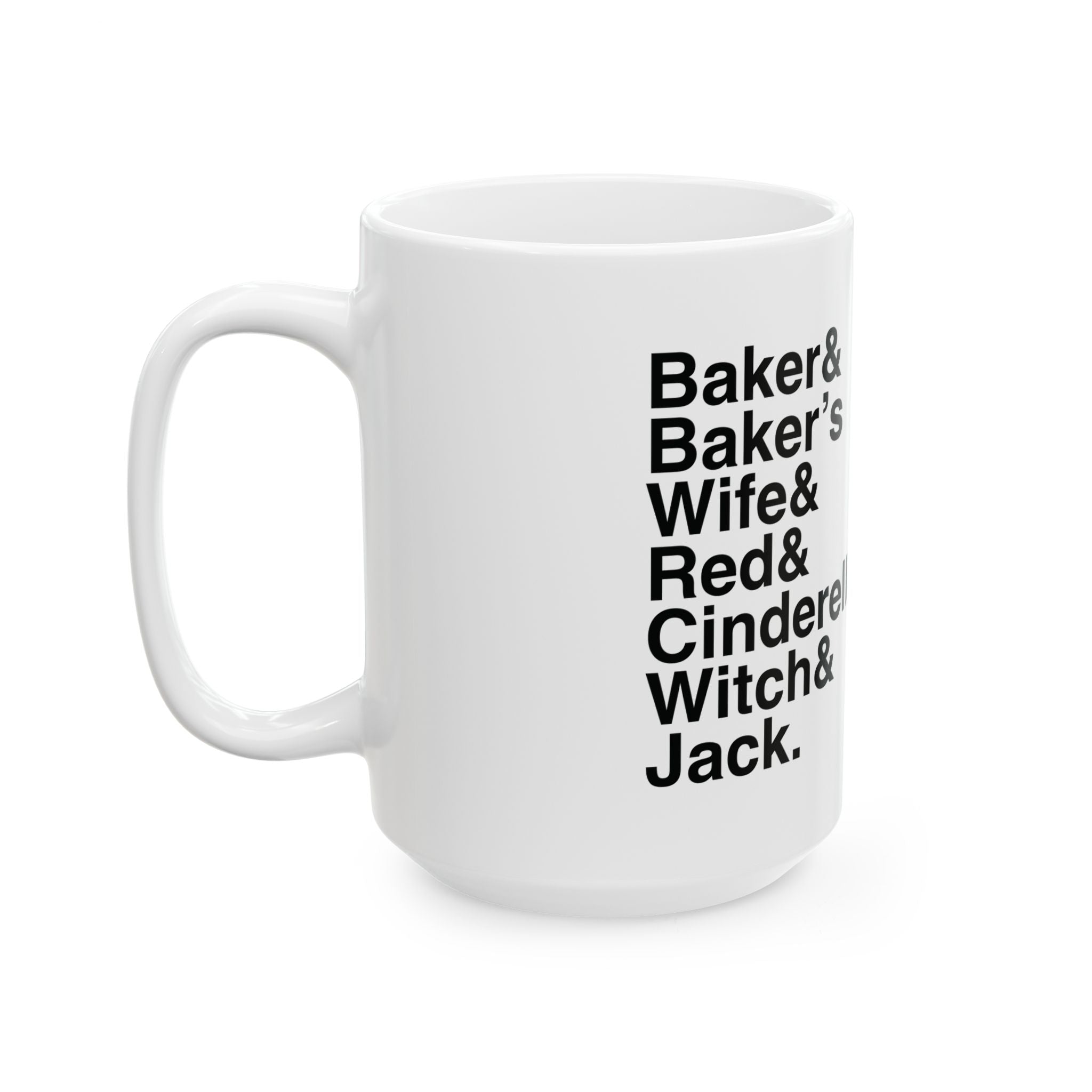 Into the Woods Mug - Sondheim Musical Names List Coffee Mug | Witch, Baker, Cinderella Theatre Gift, 11oz/15oz
