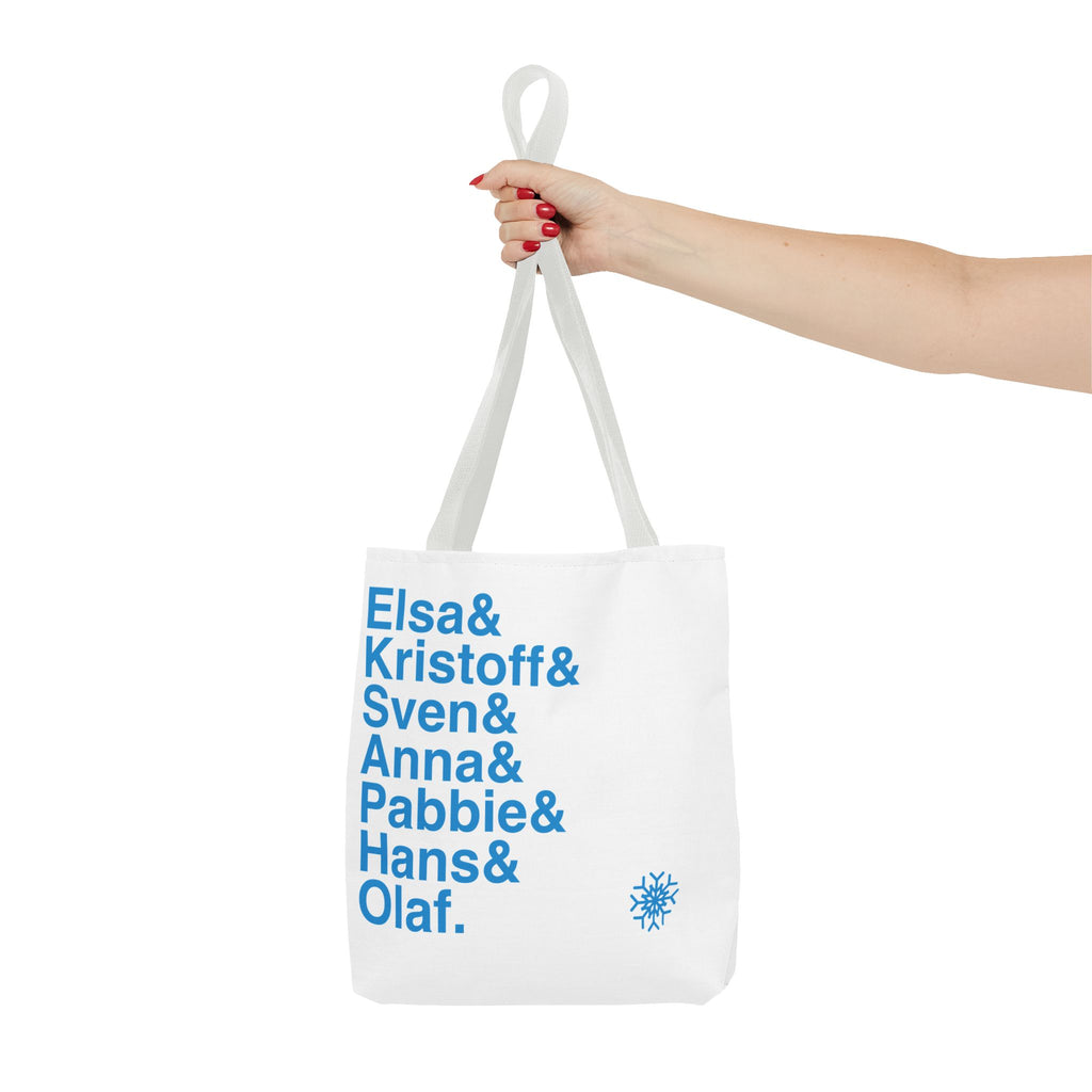 Frozen Tote Bag - Elsa, Anna, Olaf Names List Bag | Let It Go Broadway Musical Gift, Disney Fan, Durable Canvas