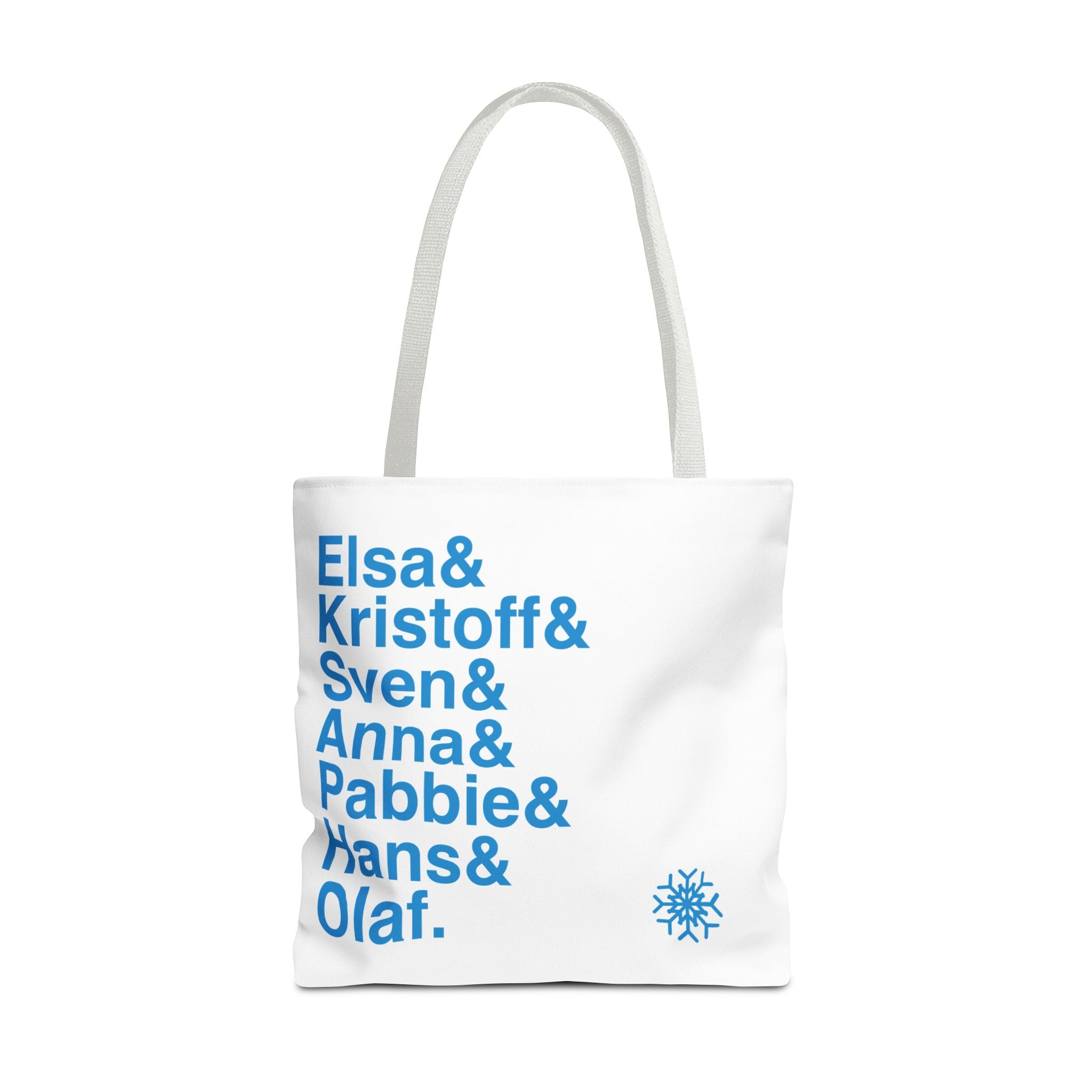 Frozen Tote Bag - Elsa, Anna, Olaf Names List Bag | Let It Go Broadway Musical Gift, Disney Fan, Durable Canvas