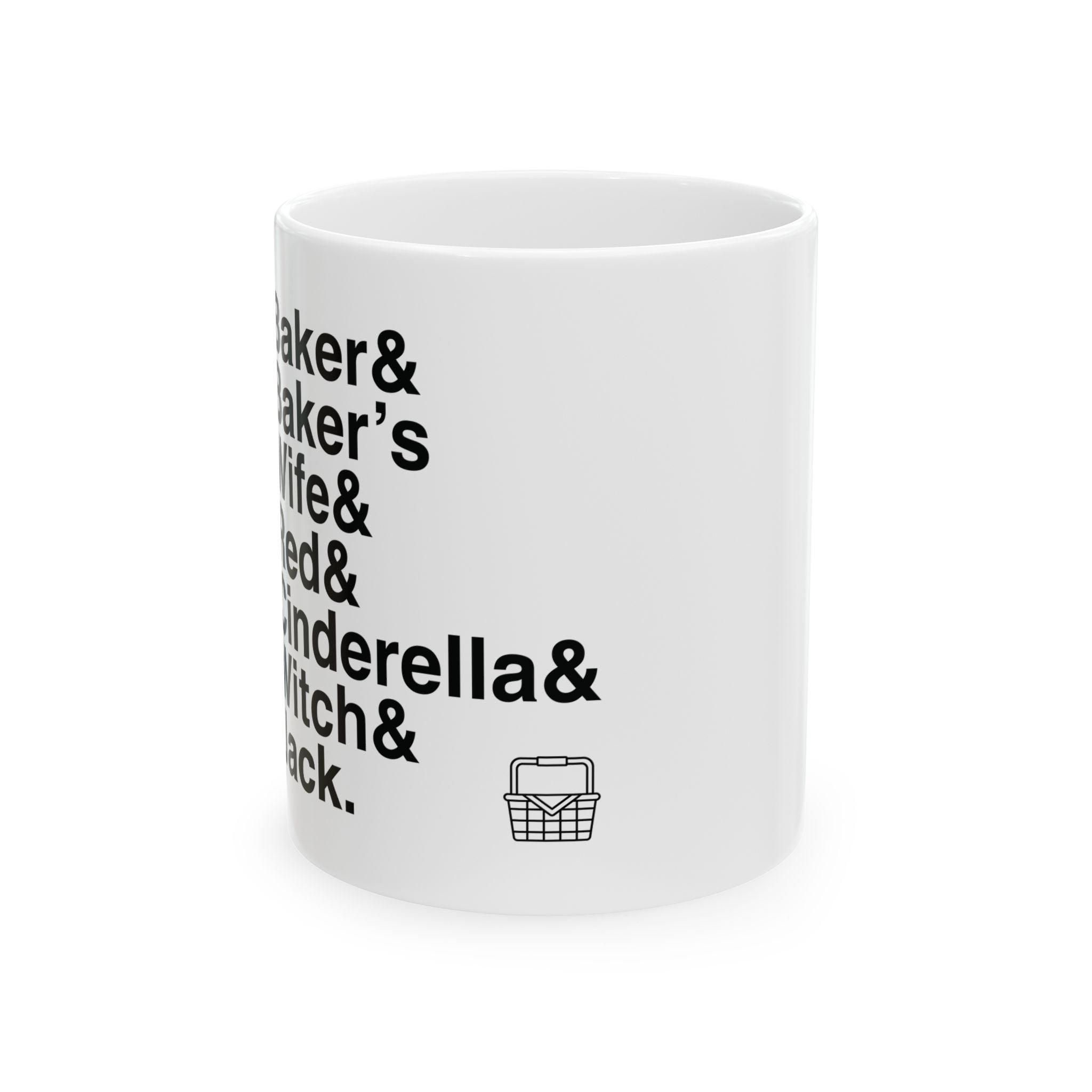 Into the Woods Mug - Sondheim Musical Names List Coffee Mug | Witch, Baker, Cinderella Theatre Gift, 11oz/15oz