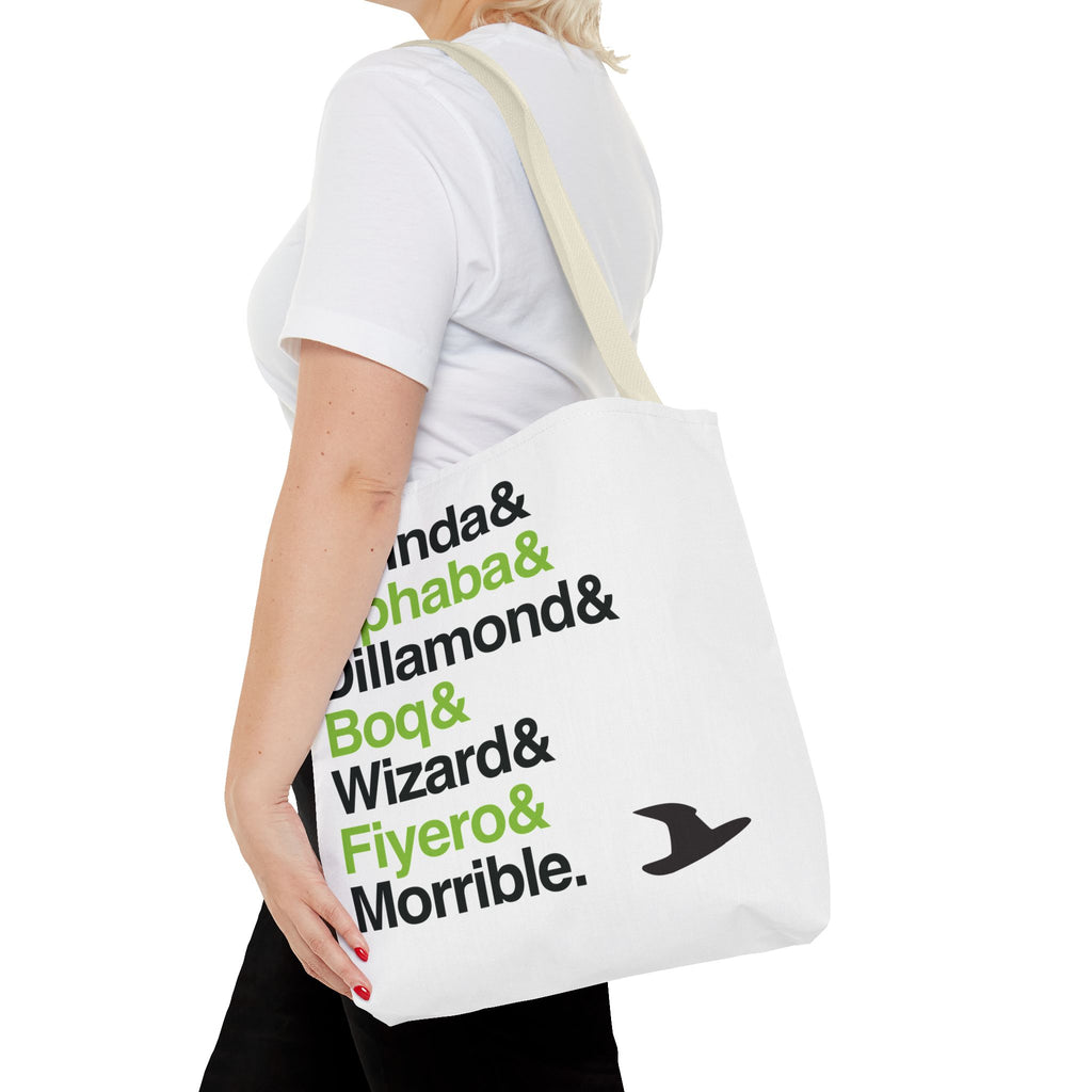 Wicked Tote Bag - Elphaba, Glinda Names List Bag | Defying Gravity Broadway Musical Gift, Durable Canvas
