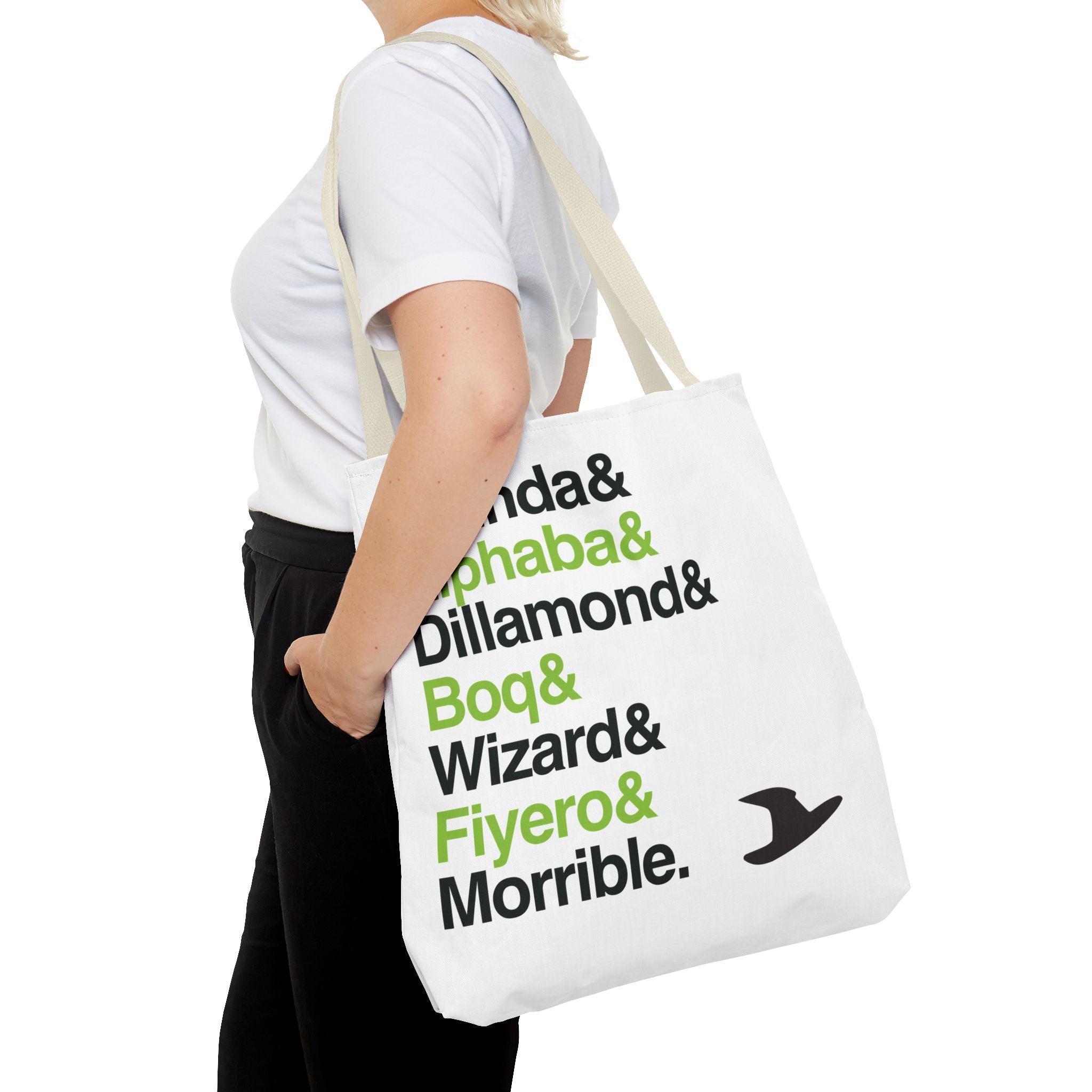 Wicked Tote Bag - Elphaba, Glinda Names List Bag | Defying Gravity Broadway Musical Gift, Durable Canvas