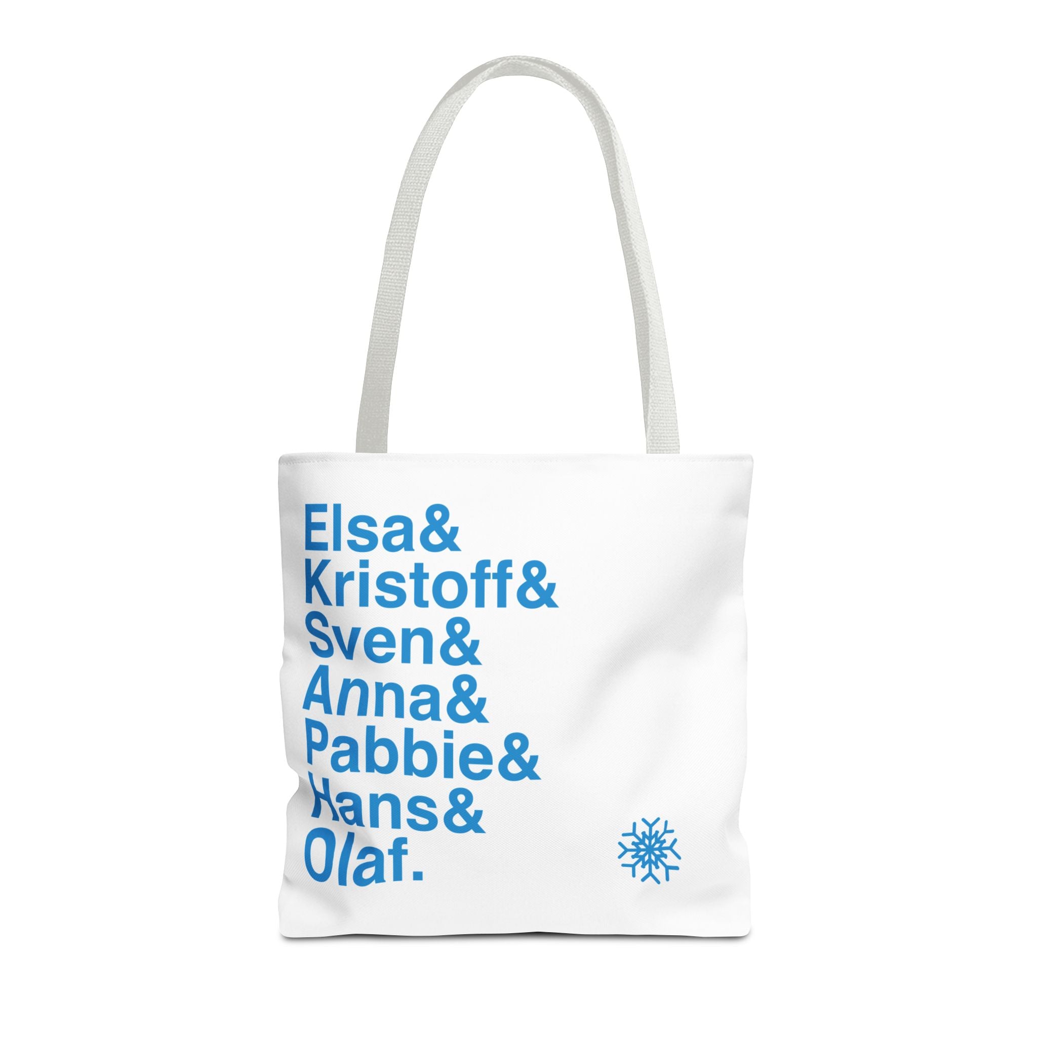 Frozen Tote Bag - Elsa, Anna, Olaf Names List Bag | Let It Go Broadway Musical Gift, Disney Fan, Durable Canvas