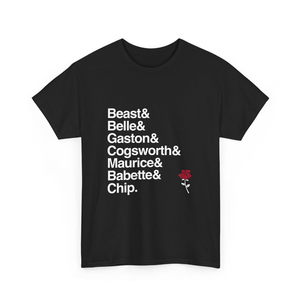 Beauty and the Beast T-Shirt - Belle, Beast, Lumière, Cogsworth Names List Tee | Disney Broadway Musical Gift
