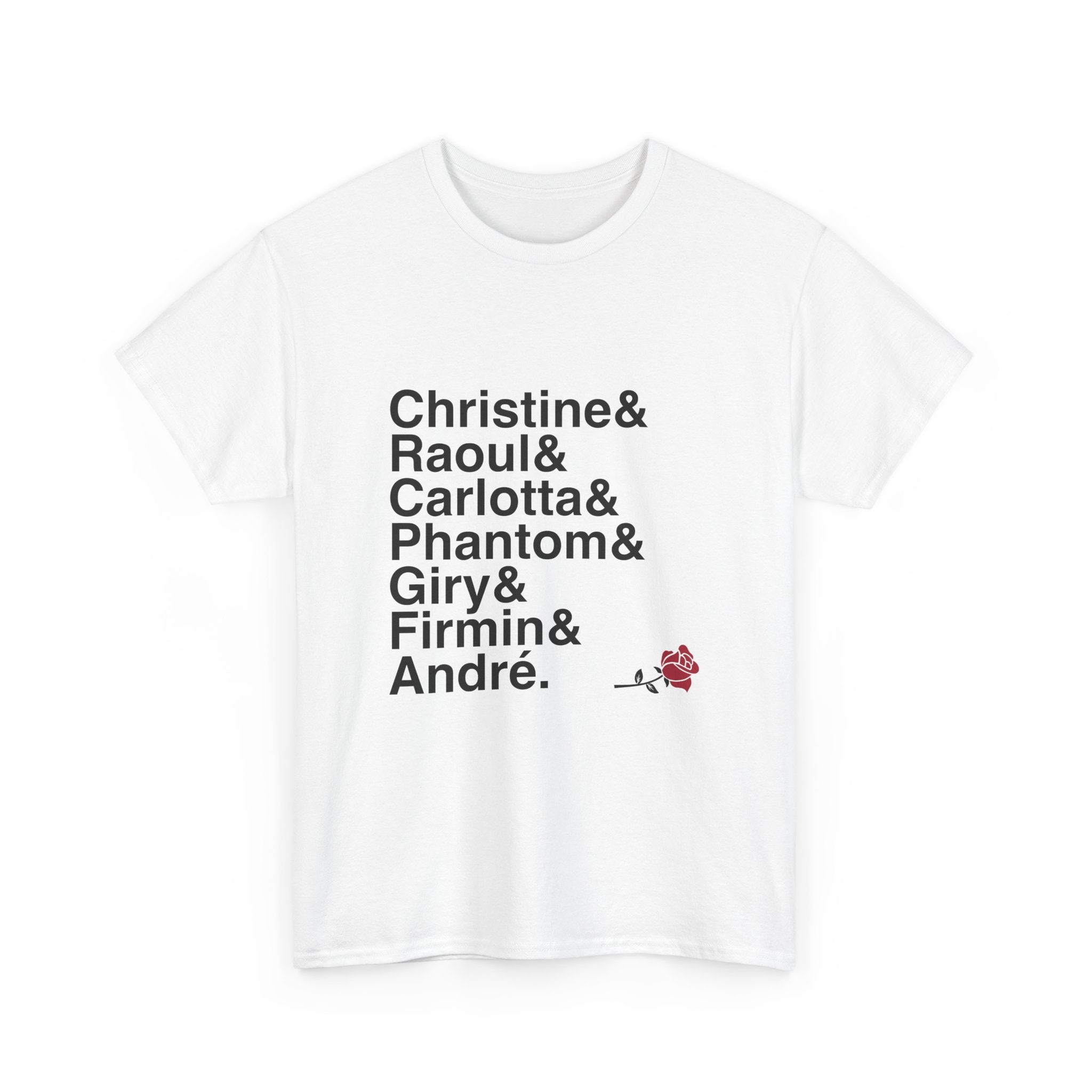 Phantom of the Opera T-Shirt - Christine, Music of the Night Names List Tee | Andrew Lloyd Webber Musical Gift