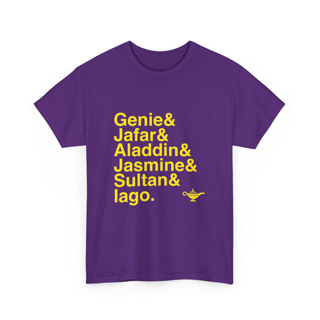 Aladdin Broadway T-Shirt - Names List Tee | Genie, Jasmine, Magic Carpet Ride, Disney Musical Fan Gift