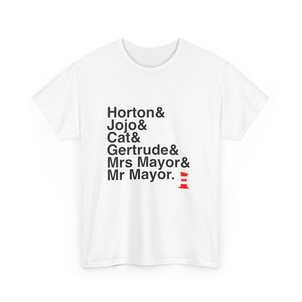 Seussical T-Shirt - Cat in the Hat, Horton Names List Tee | Dr. Seuss Broadway Musical Gift, Thinker Fan