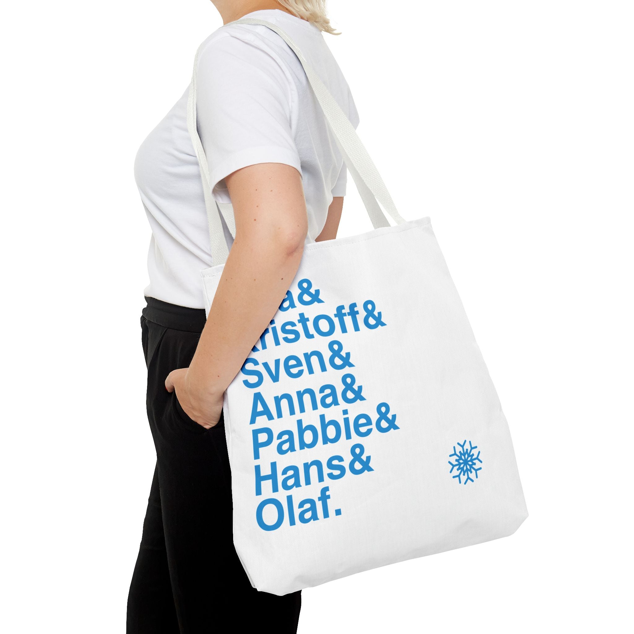 Frozen Tote Bag - Elsa, Anna, Olaf Names List Bag | Let It Go Broadway Musical Gift, Disney Fan, Durable Canvas