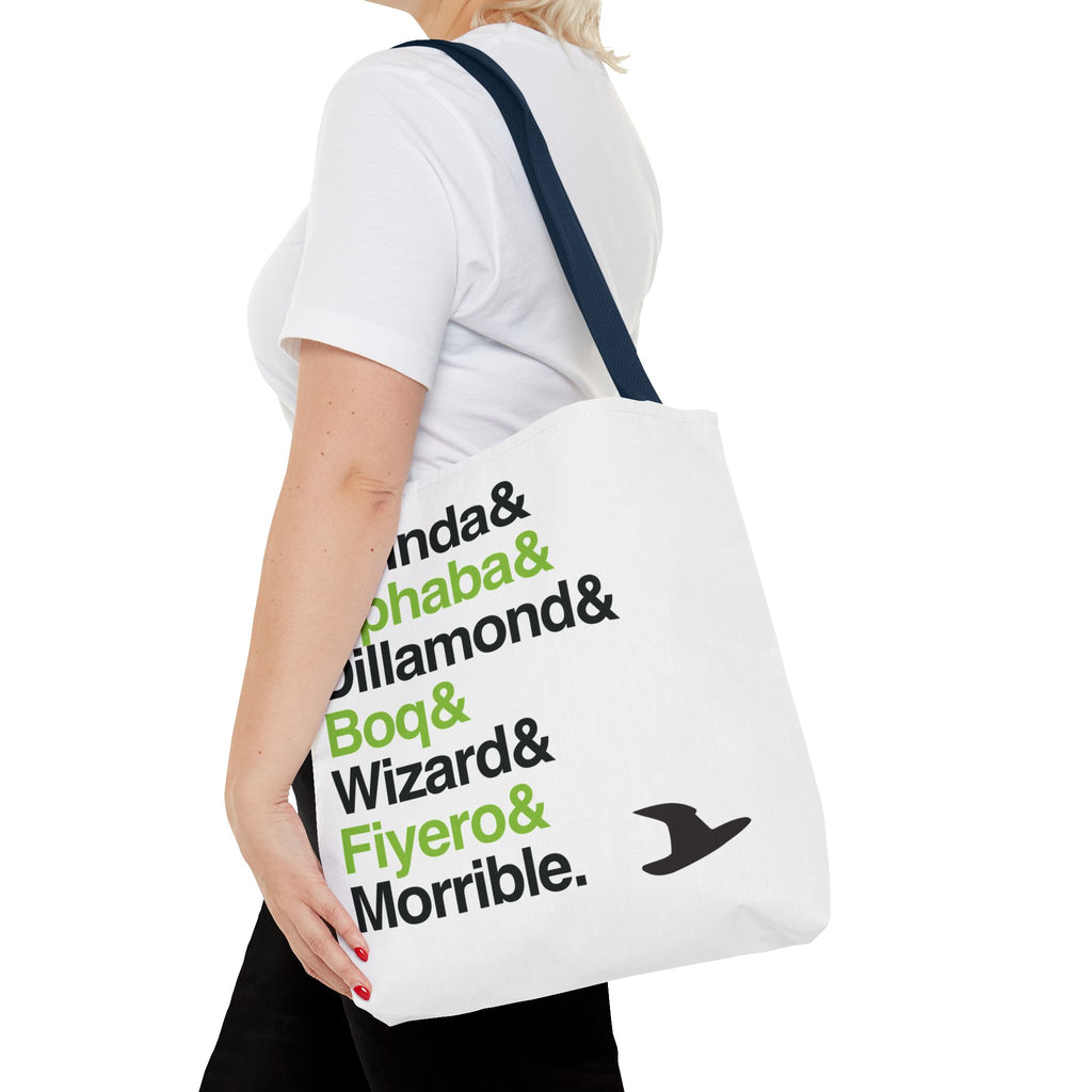 Wicked Tote Bag - Elphaba, Glinda Names List Bag | Defying Gravity Broadway Musical Gift, Durable Canvas