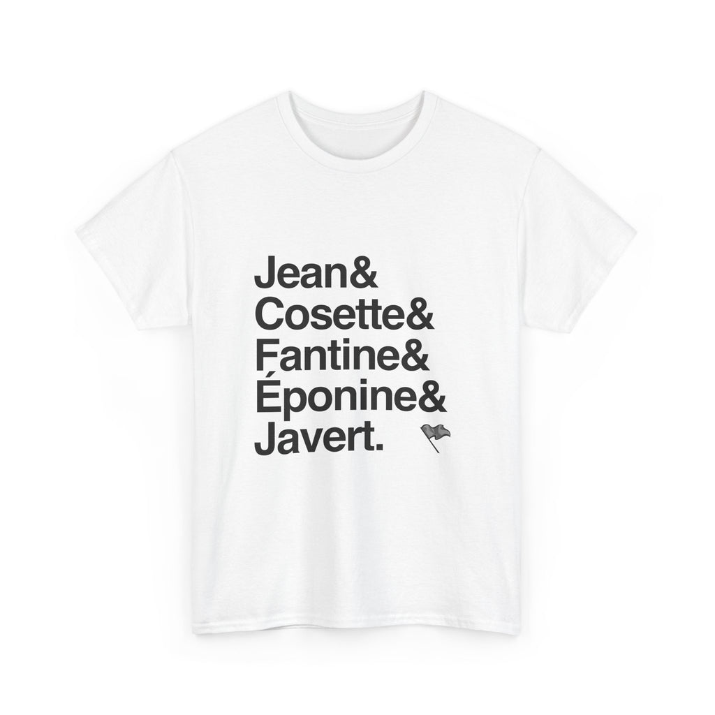 Les Misérables T-Shirt - Jean Valjean, Javert, Fantine Names List Tee | I Dreamed a Dream Broadway Musical Gift, Theatre Fan