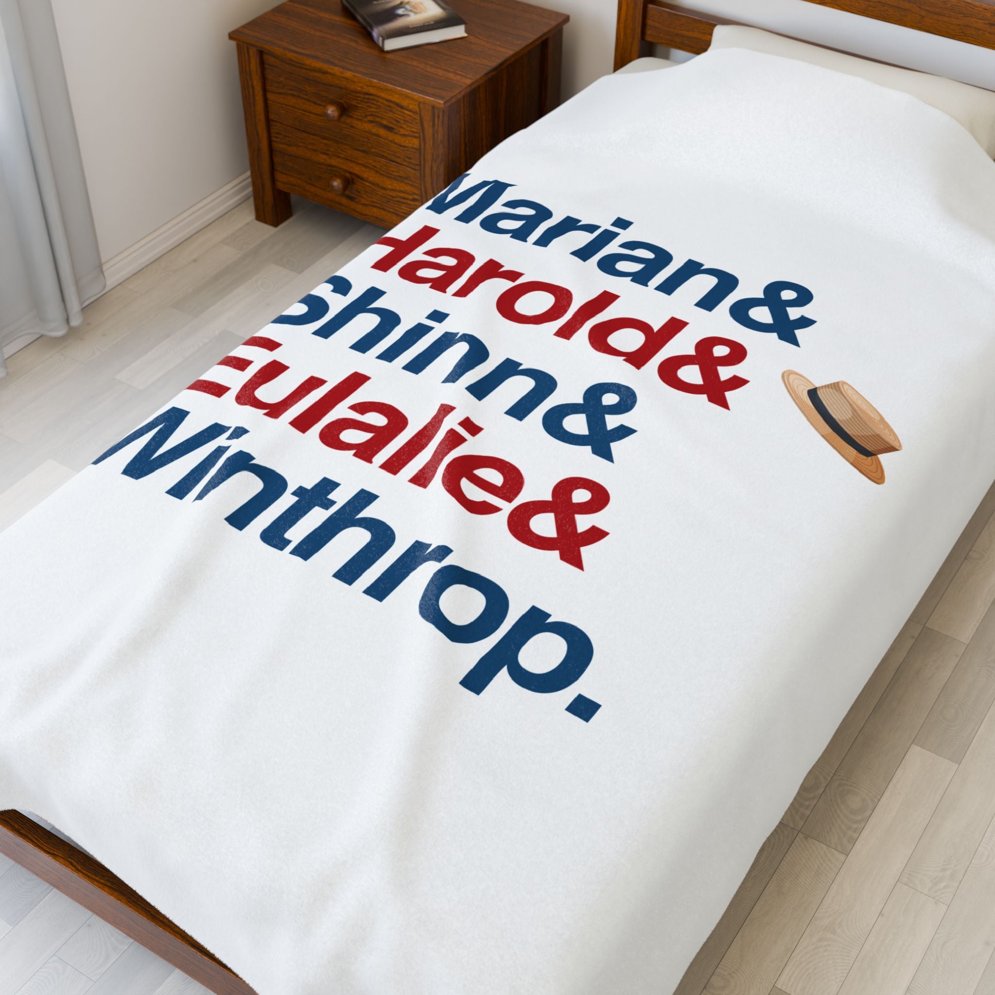 Into the Woods Blanket - Sondheim Musical Names List Throw | Cozy Fairy Tale Gift, Witch, Baker Home Decor