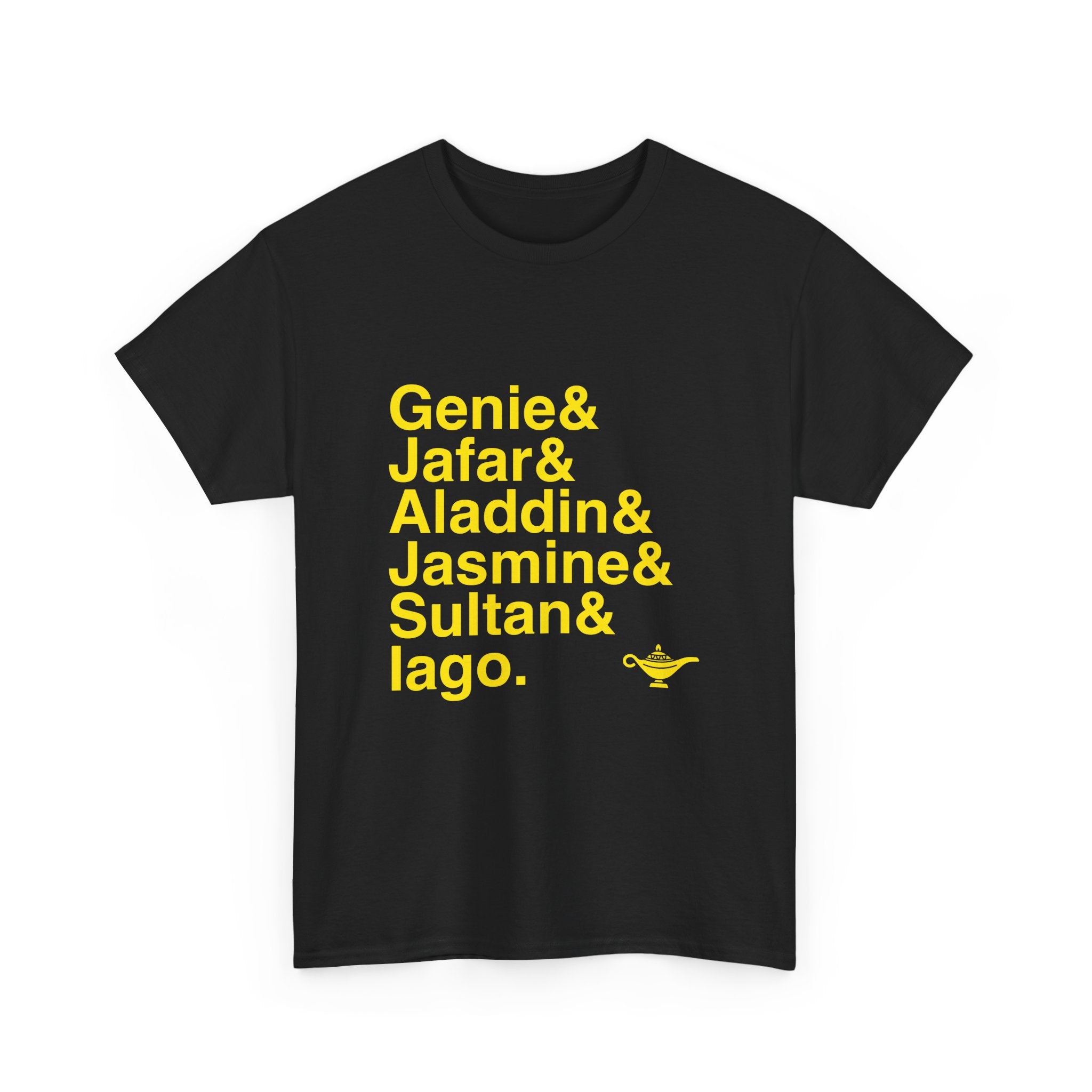 Aladdin Broadway T-Shirt - Names List Tee | Genie, Jasmine, Magic Carpet Ride, Disney Musical Fan Gift