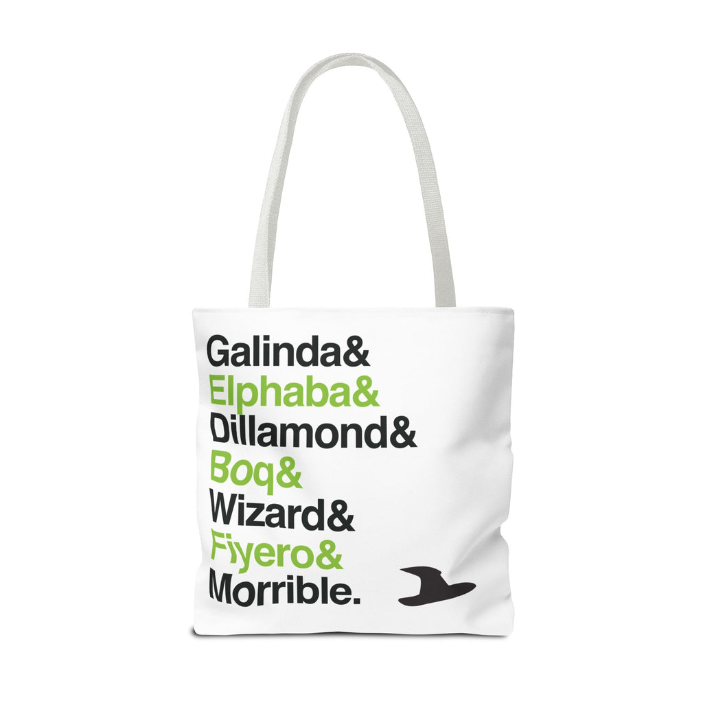 Wicked Tote Bag - Elphaba, Glinda Names List Bag | Defying Gravity Broadway Musical Gift, Durable Canvas