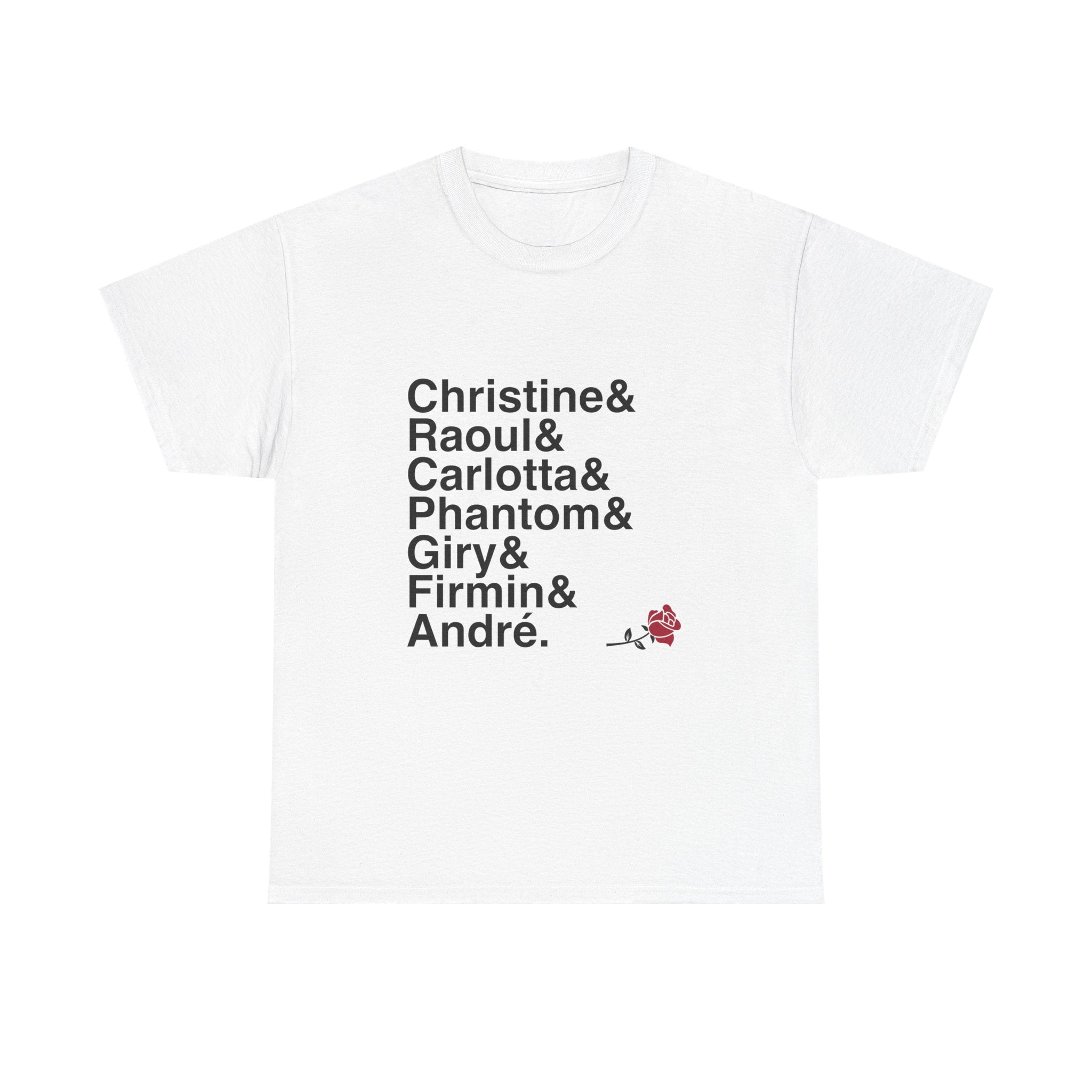 Phantom of the Opera T-Shirt - Christine, Music of the Night Names List Tee | Andrew Lloyd Webber Musical Gift