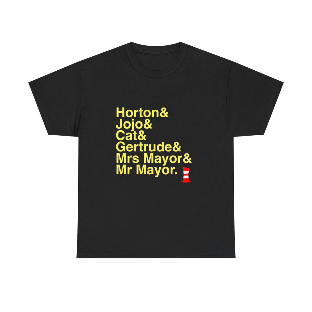 Seussical T-Shirt - Cat in the Hat, Horton Names List Tee | Dr. Seuss Broadway Musical Gift, Thinker Fan