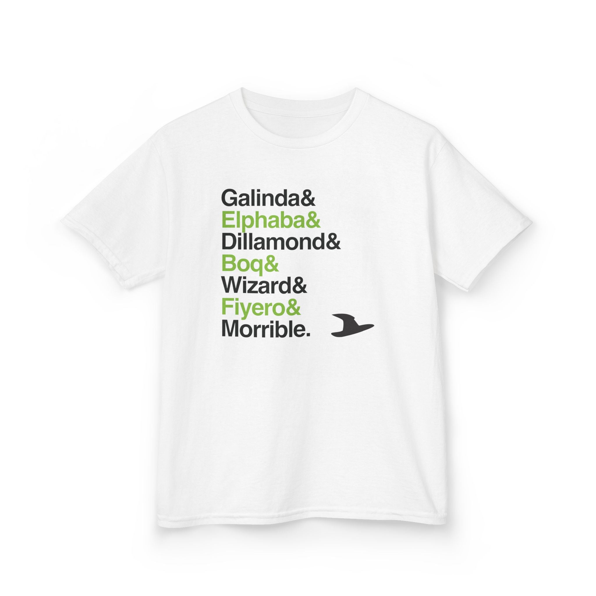 KIDS Wicked T-Shirt - Elphaba, Glinda, Defying Gravity Names List Tee | Broadway Musical Gift, Popular Witch Fan Apparel