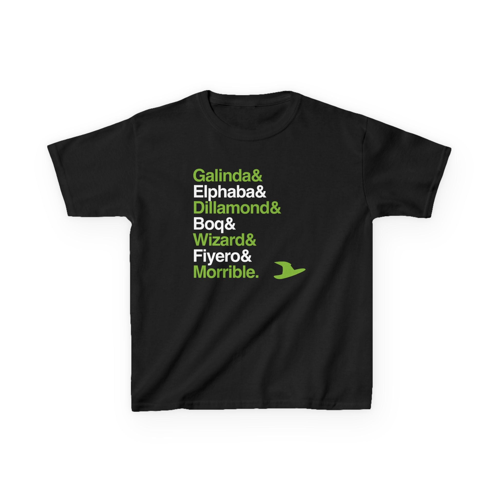 KIDS Wicked T-Shirt - Elphaba, Glinda, Defying Gravity Names List Tee | Broadway Musical Gift, Popular Witch Fan Apparel