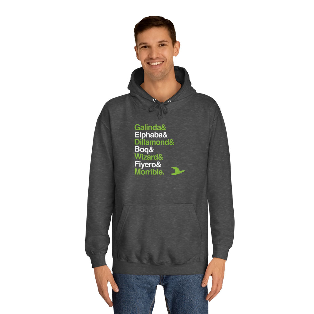 Wicked Broadway Hoodie - Elphaba, Glinda Names List Apparel | Defying Gravity Musical Gift (Unisex)
