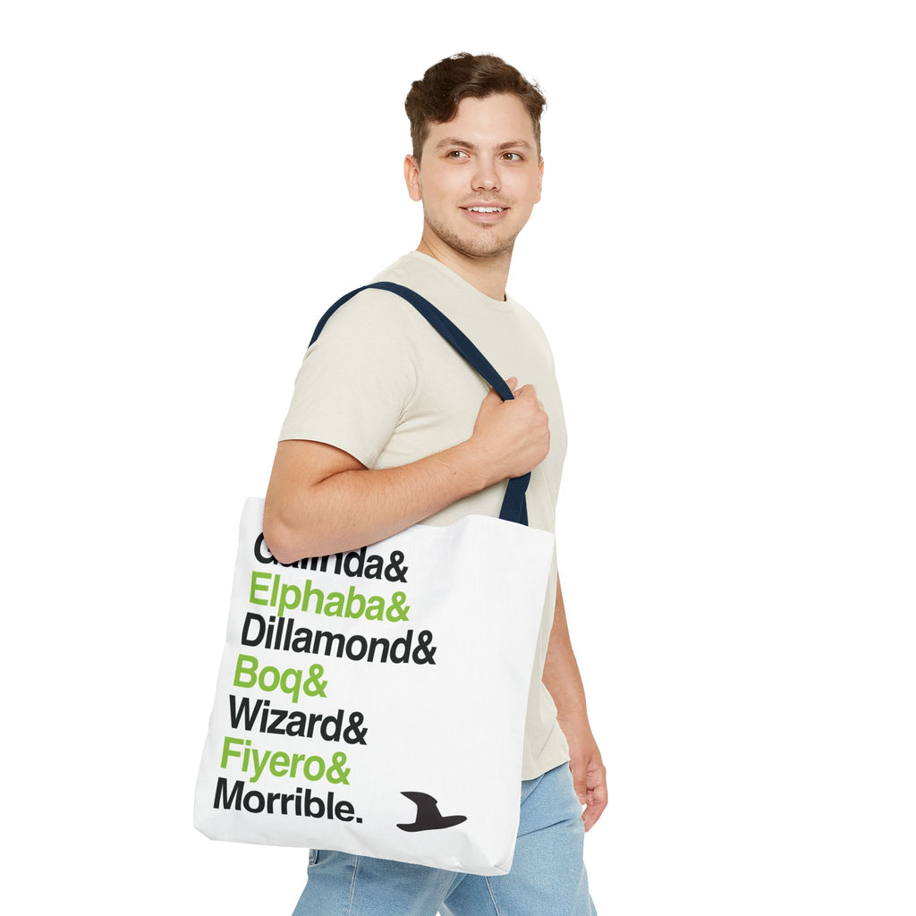 Wicked Tote Bag - Elphaba, Glinda Names List Bag | Defying Gravity Broadway Musical Gift, Durable Canvas