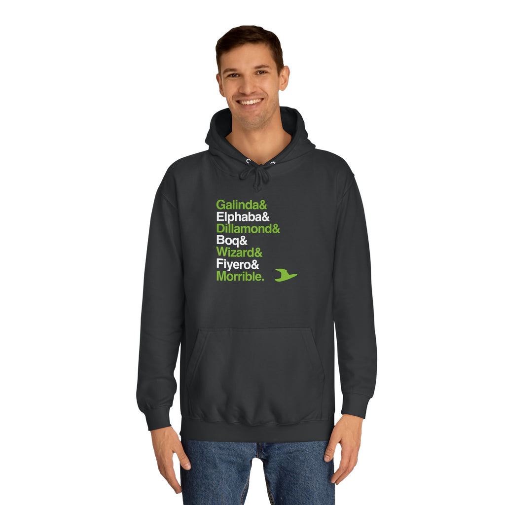 Wicked Broadway Hoodie - Elphaba, Glinda Names List Apparel | Defying Gravity Musical Gift (Unisex)