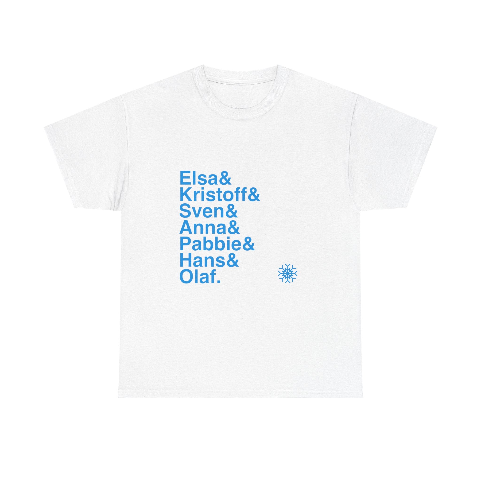 Frozen T-Shirt - Elsa, Anna, Olaf Names List Tee | Let It Go Disney Broadway Musical Gift, Snowman Fan
