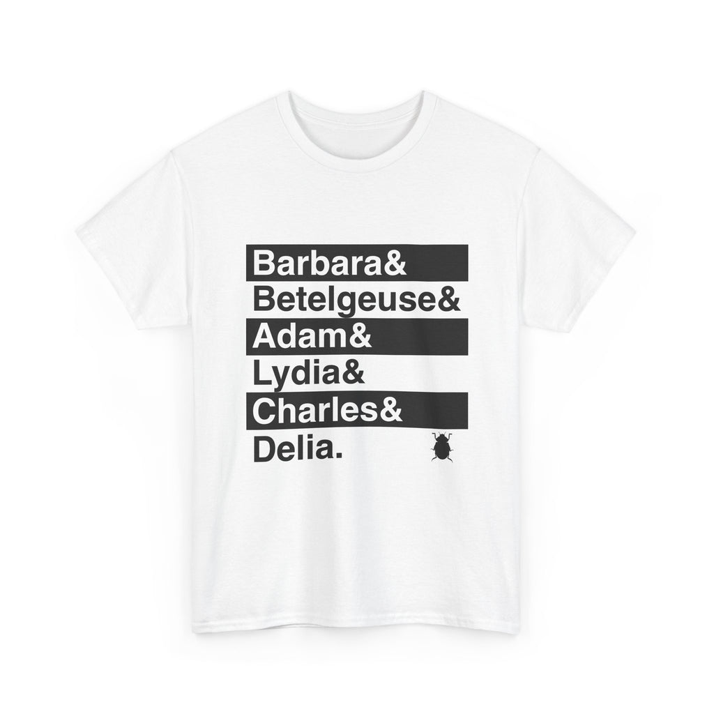 Beetlejuice T-Shirt - Say My Name Names List Tee | Lydia Deetz, Day-O, Broadway Musical Gift, Theatre Fan