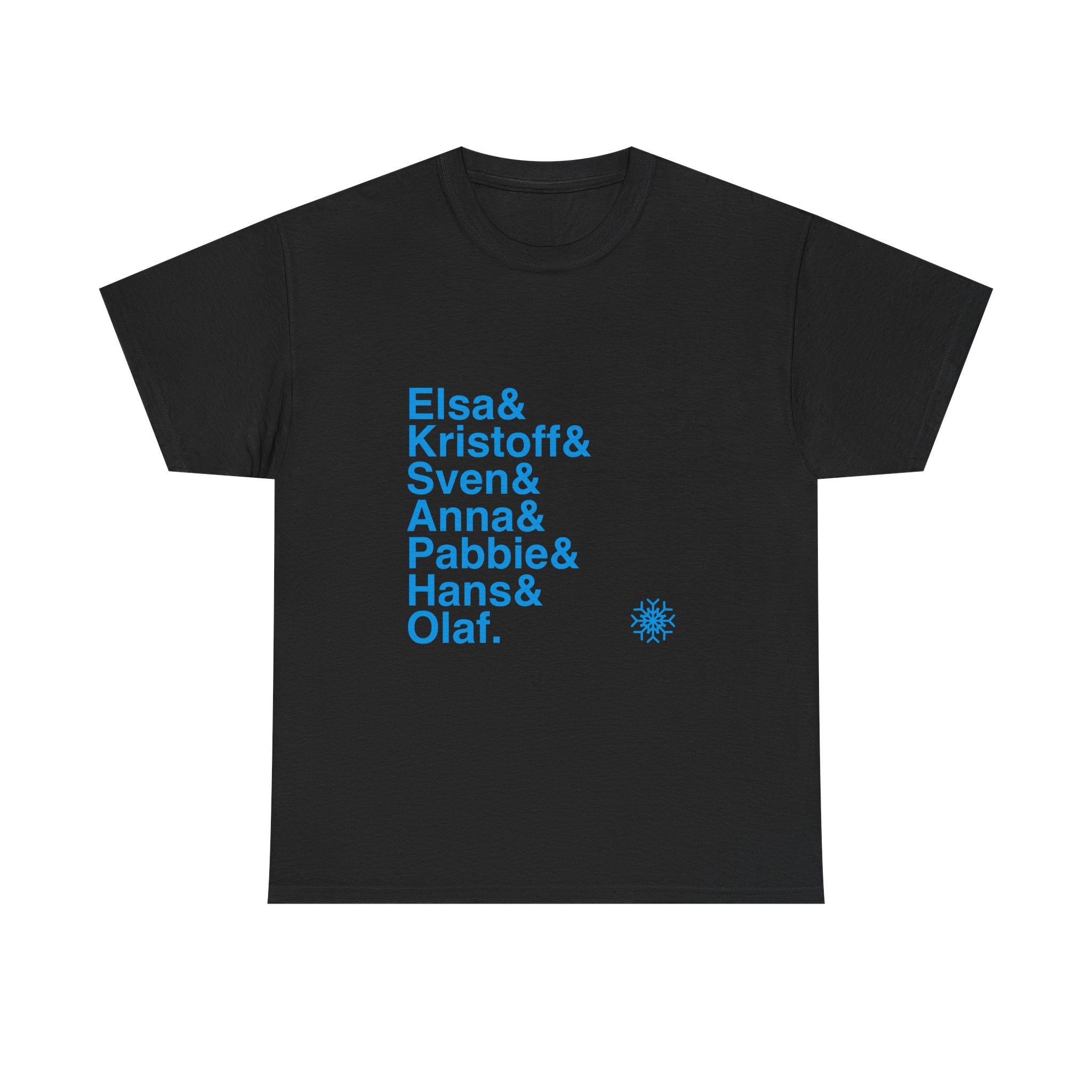 Frozen T-Shirt - Elsa, Anna, Olaf Names List Tee | Let It Go Disney Broadway Musical Gift, Snowman Fan