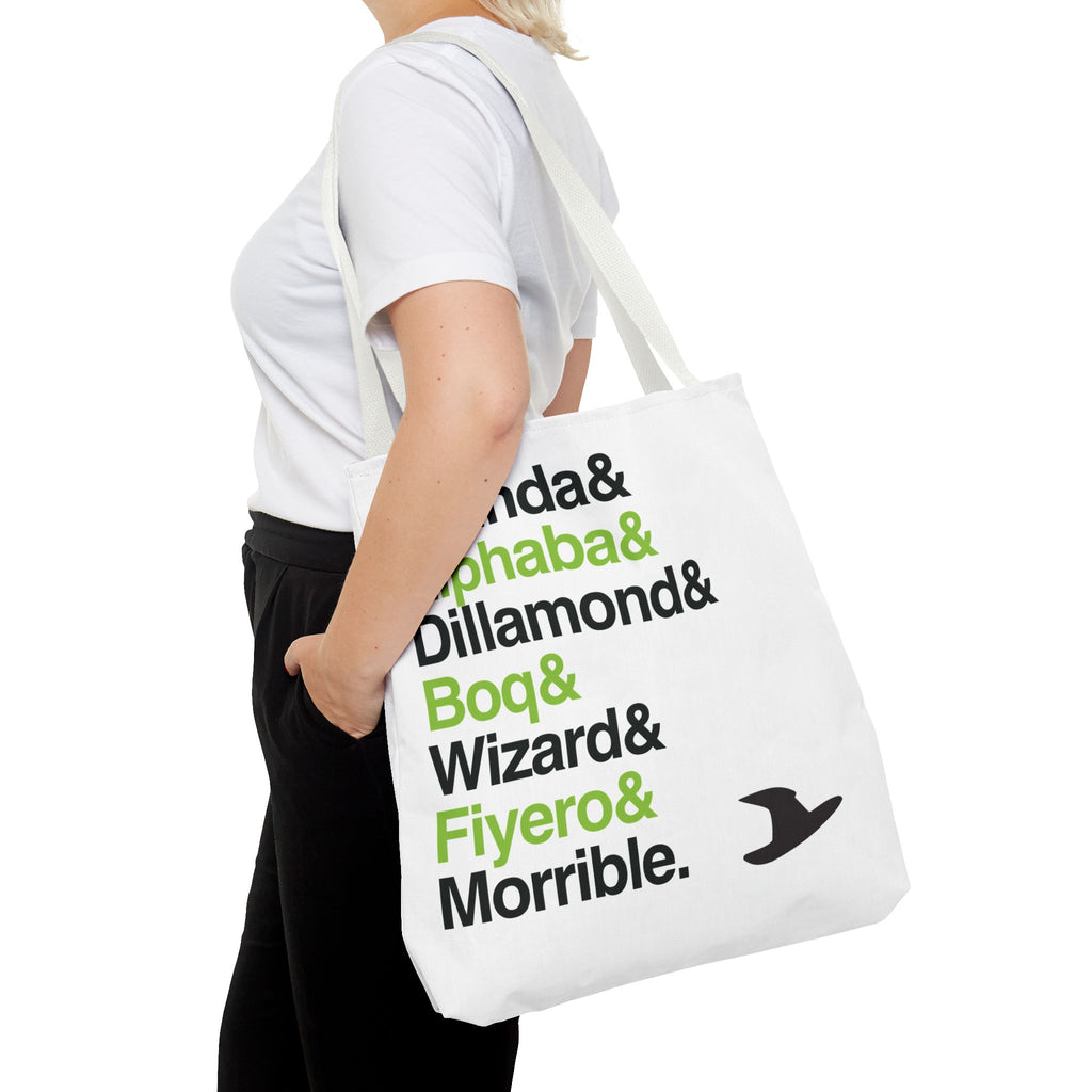 Wicked Tote Bag - Elphaba, Glinda Names List Bag | Defying Gravity Broadway Musical Gift, Durable Canvas