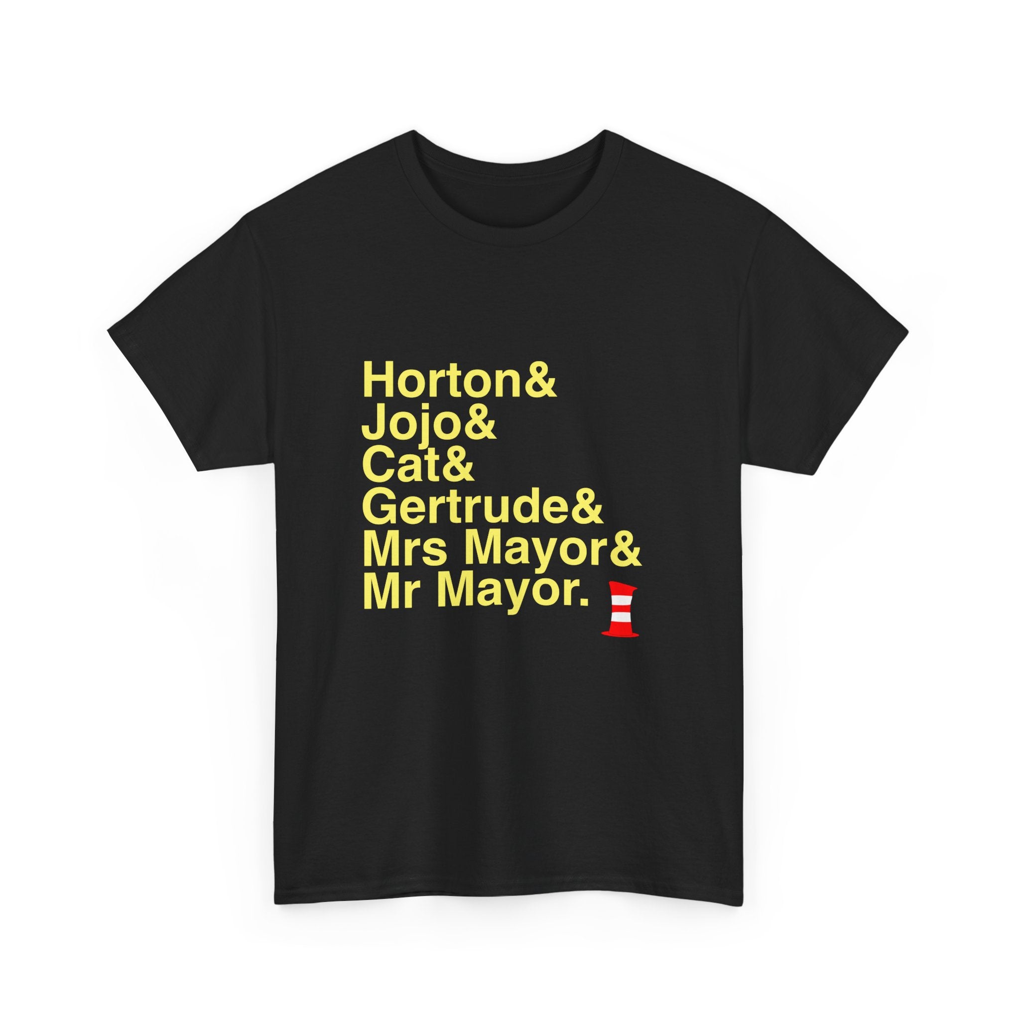 Seussical T-Shirt - Cat in the Hat, Horton Names List Tee | Dr. Seuss Broadway Musical Gift, Thinker Fan