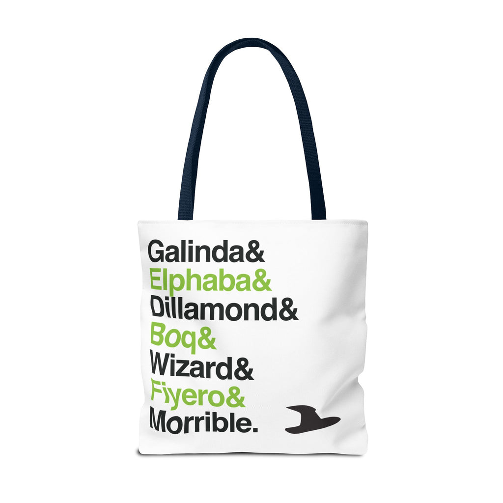Wicked Tote Bag - Elphaba, Glinda Names List Bag | Defying Gravity Broadway Musical Gift, Durable Canvas