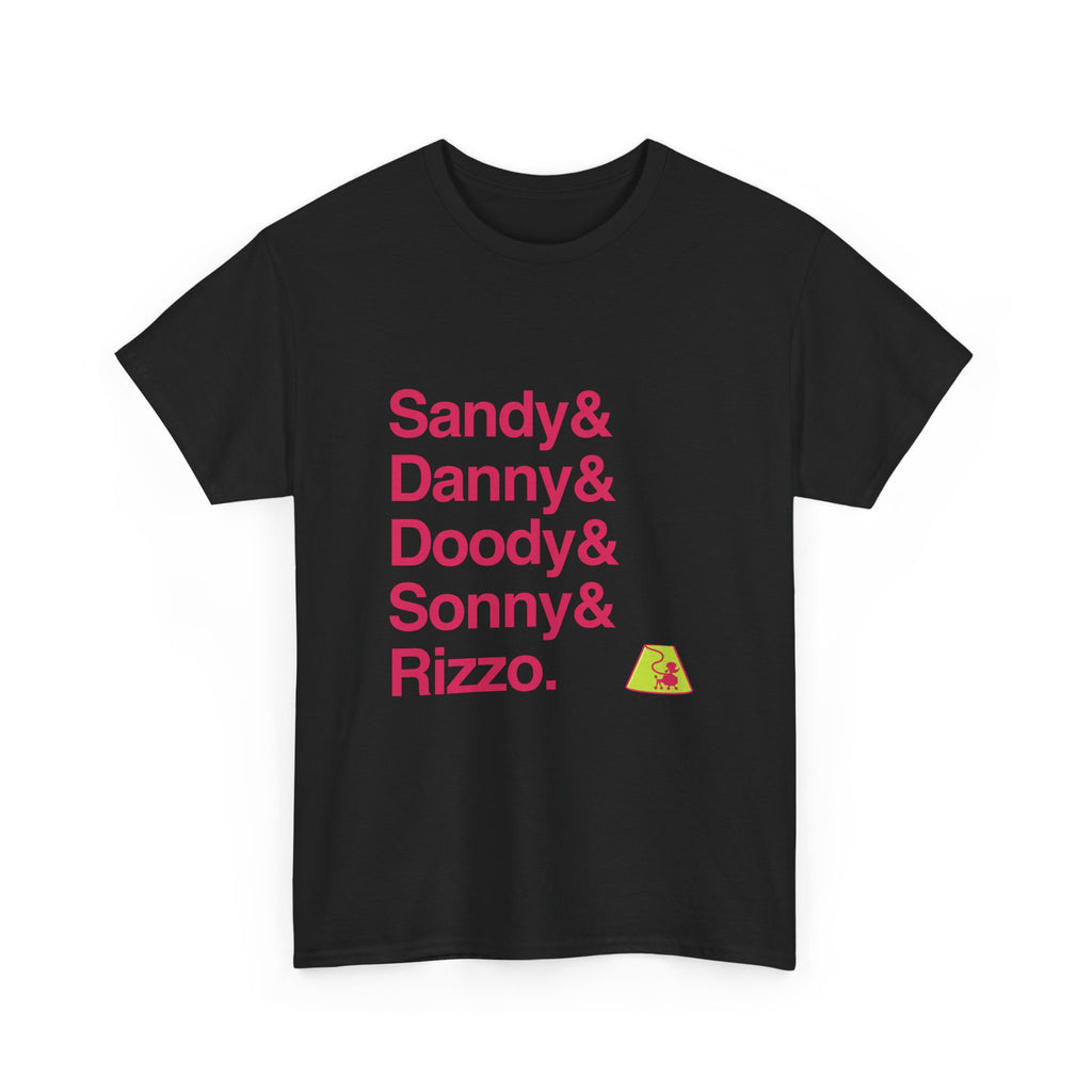 Grease T-Shirt - Danny Zuko, Sandy Names List Tee | Summer Nights Broadway Musical Gift, 50s Nostalgia Fan