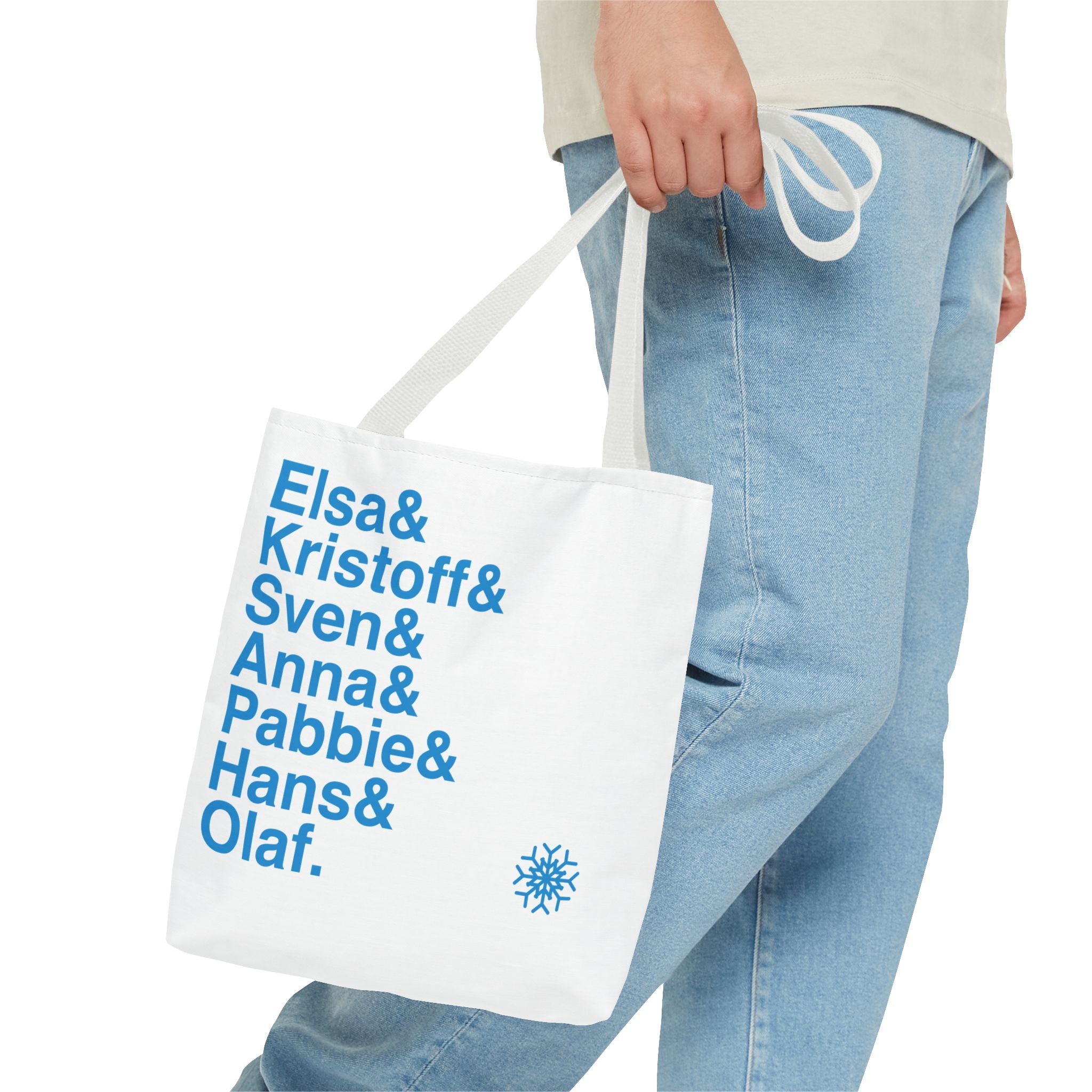 Frozen Tote Bag - Elsa, Anna, Olaf Names List Bag | Let It Go Broadway Musical Gift, Disney Fan, Durable Canvas
