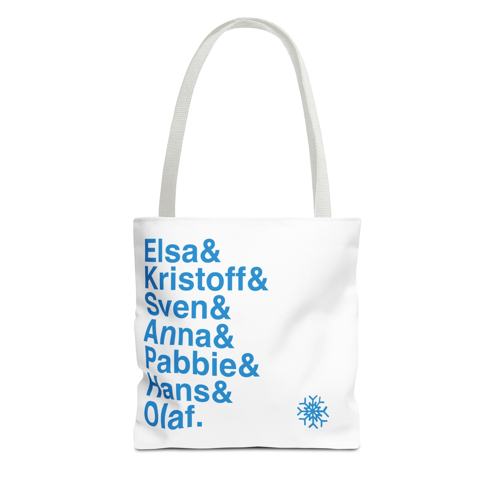 Frozen Tote Bag - Elsa, Anna, Olaf Names List Bag | Let It Go Broadway Musical Gift, Disney Fan, Durable Canvas