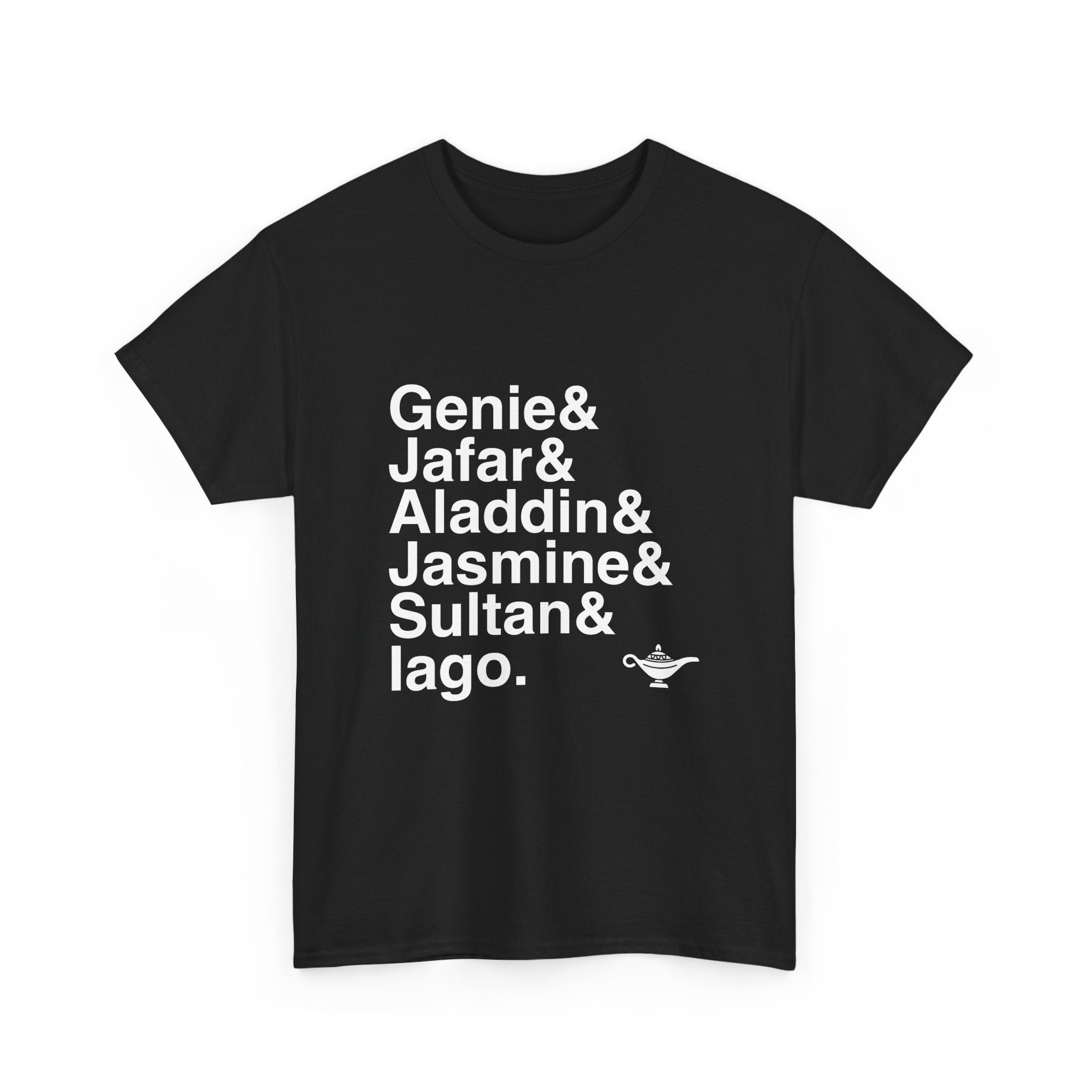 Aladdin Broadway T-Shirt - Names List Tee | Genie, Jasmine, Magic Carpet Ride, Disney Musical Fan Gift