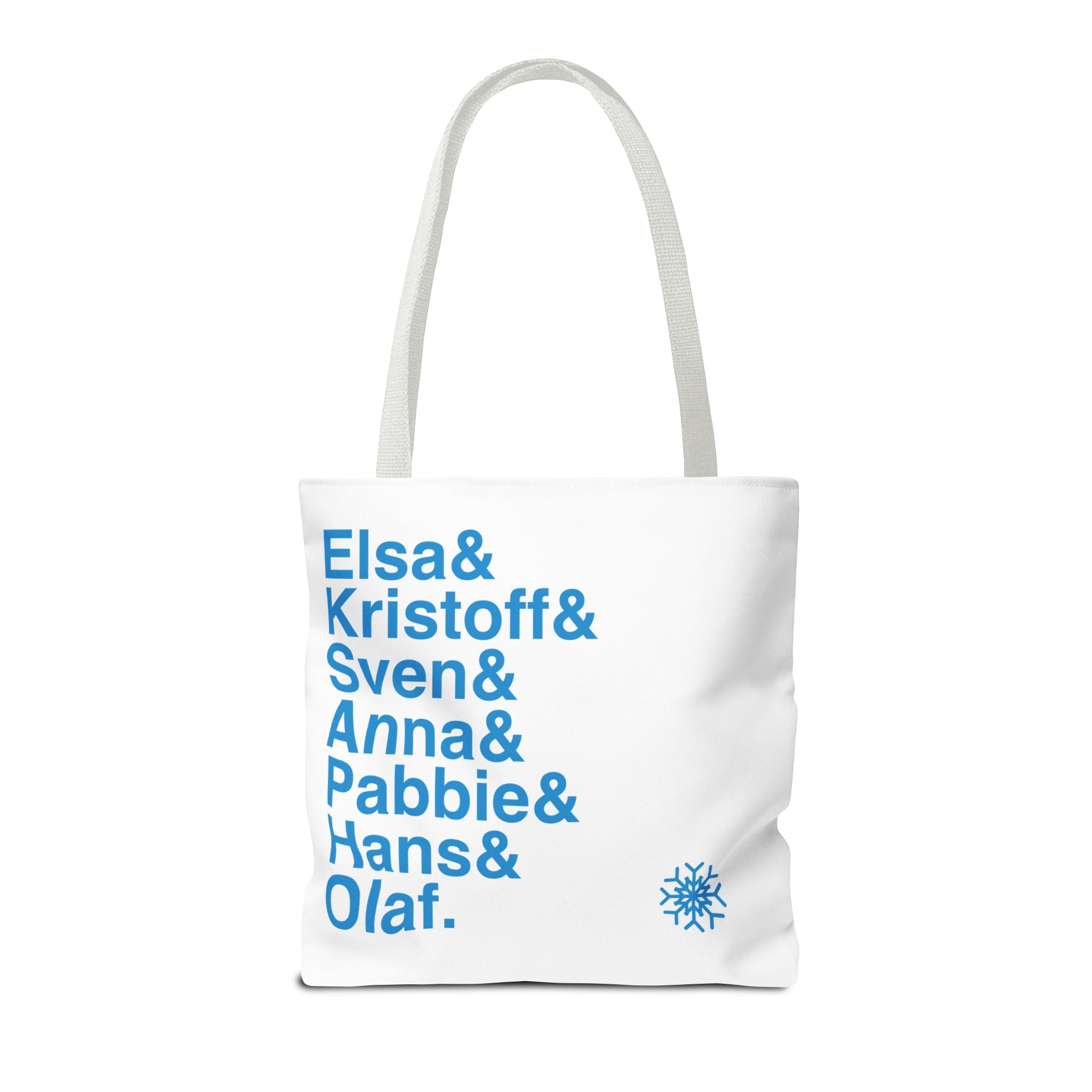 Frozen Tote Bag - Elsa, Anna, Olaf Names List Bag | Let It Go Broadway Musical Gift, Disney Fan, Durable Canvas